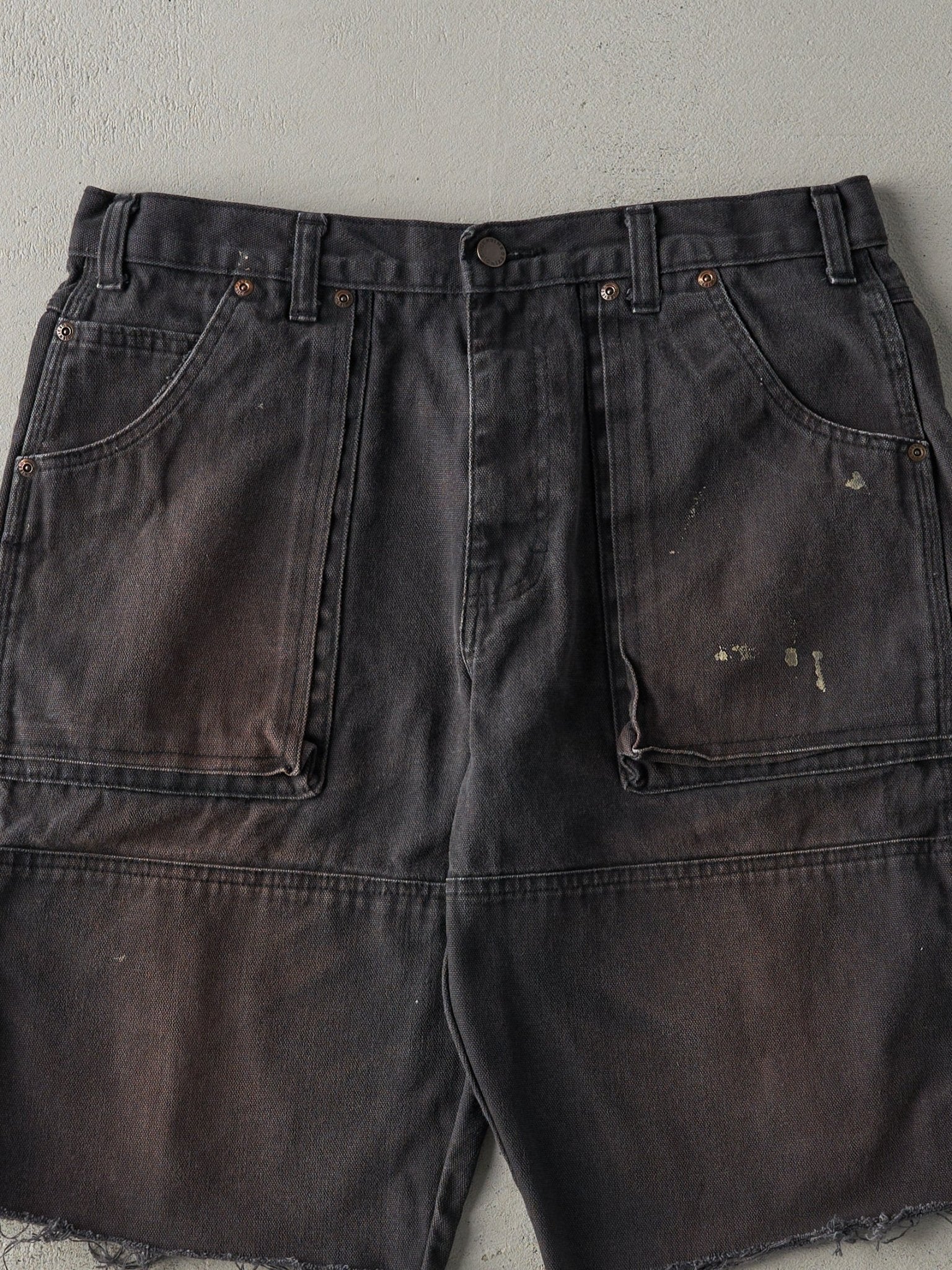 Vintage Y2K Black Dickies Double Knee Carpenter L Pocket Cut Offs (34x11)