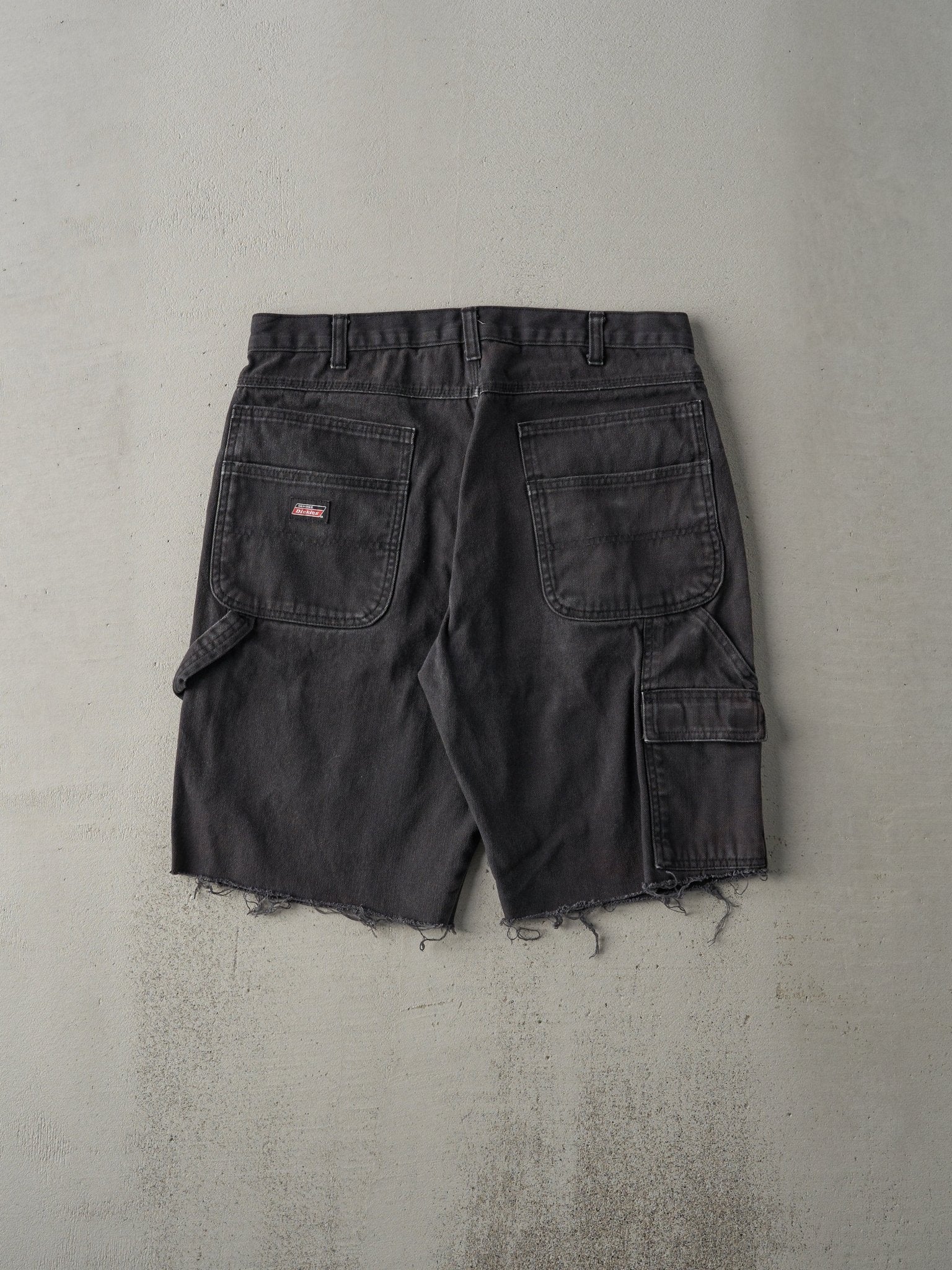 Vintage Y2K Black Dickies Double Knee Carpenter L Pocket Cut Offs (34x11)
