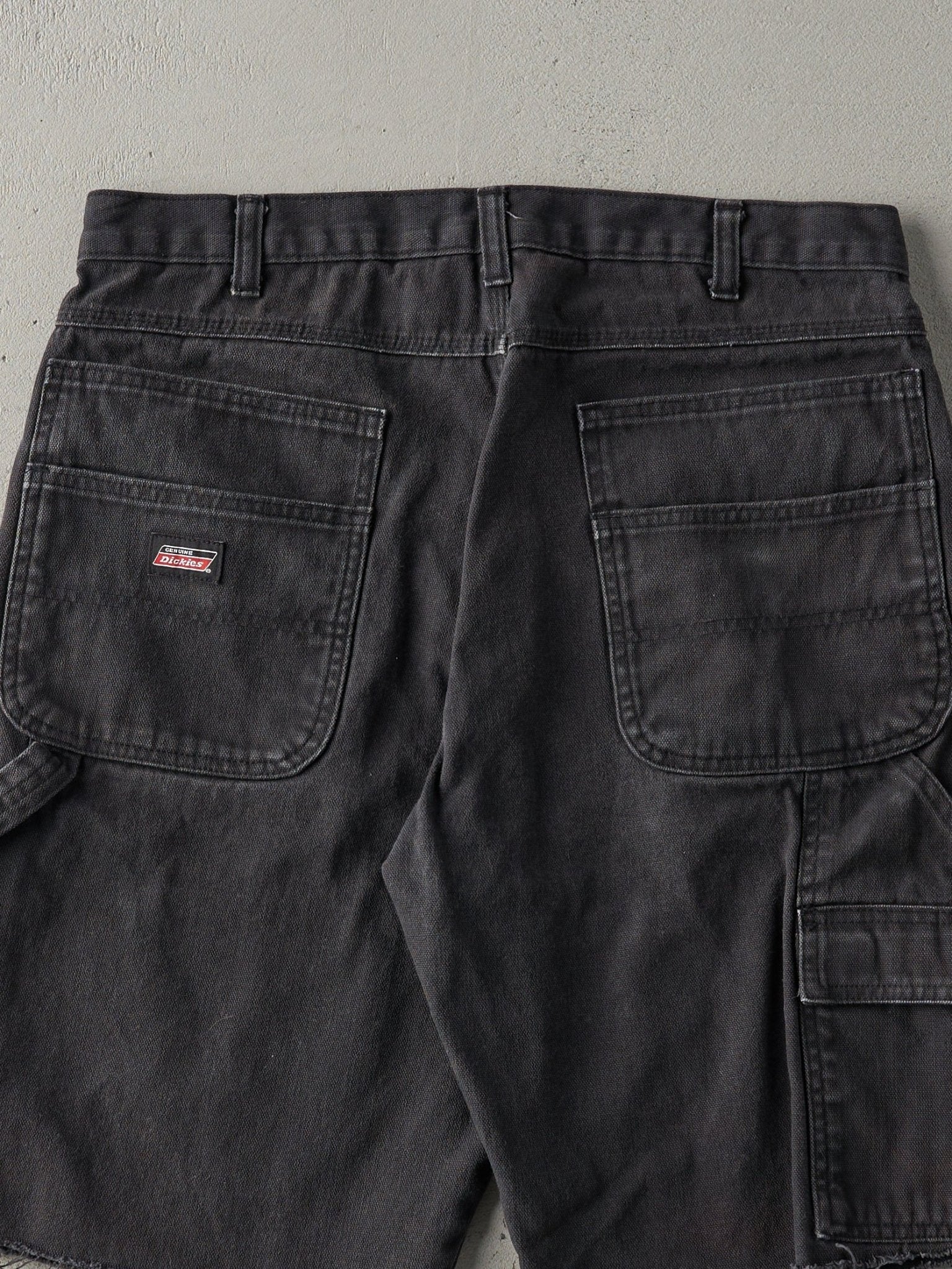 Vintage Y2K Black Dickies Double Knee Carpenter L Pocket Cut Offs (34x11)