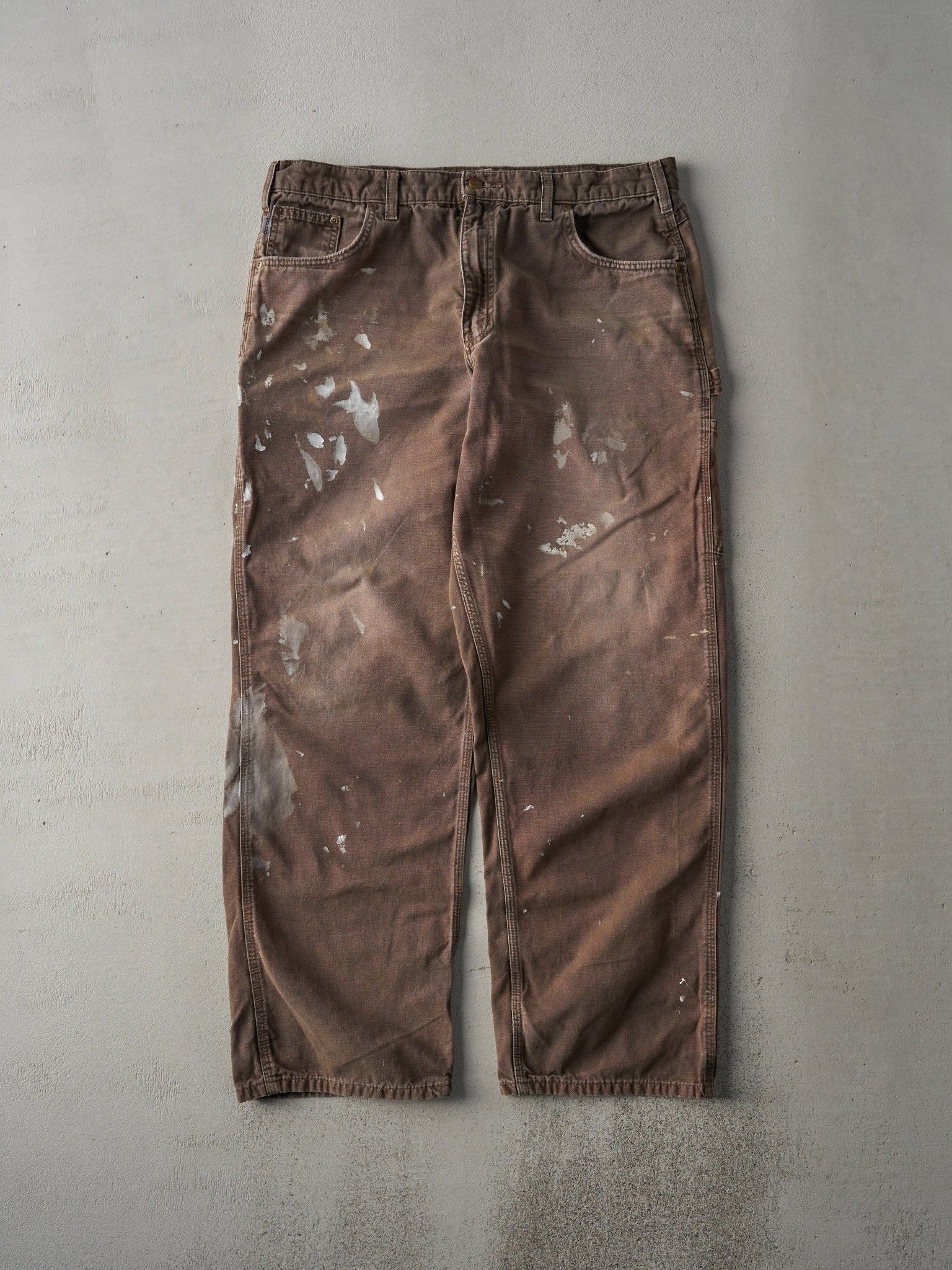 Vintage Y2K Chocolate Brown Carhartt Loose Fit Carpenter Pants (37x30.5)