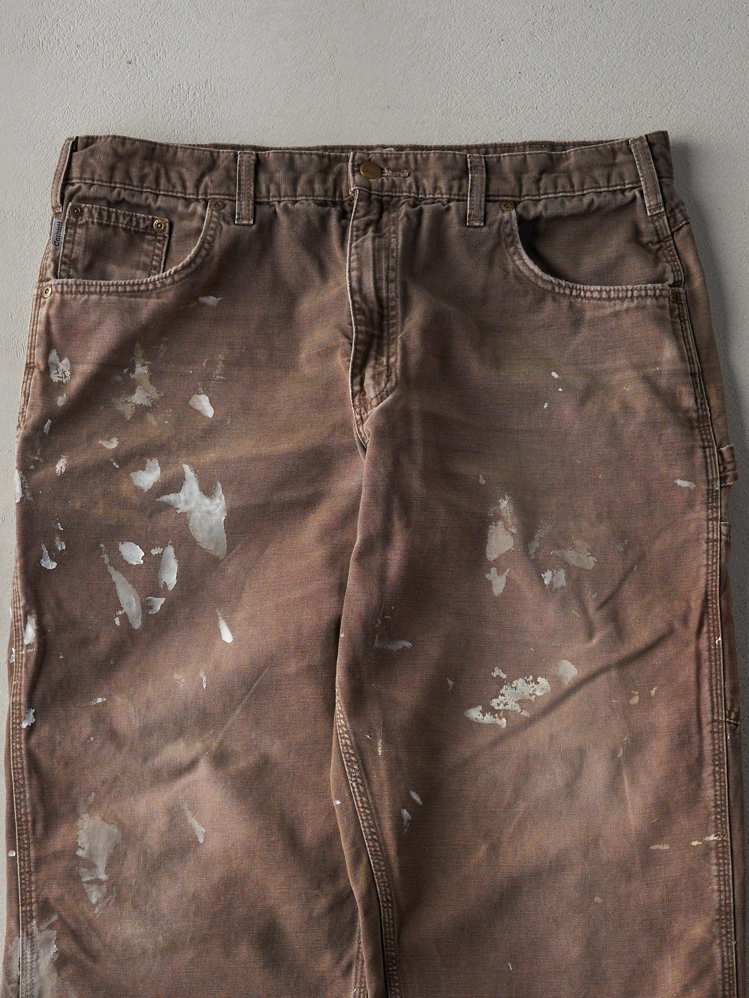 Vintage Y2K Chocolate Brown Carhartt Loose Fit Carpenter Pants (37x30.5)