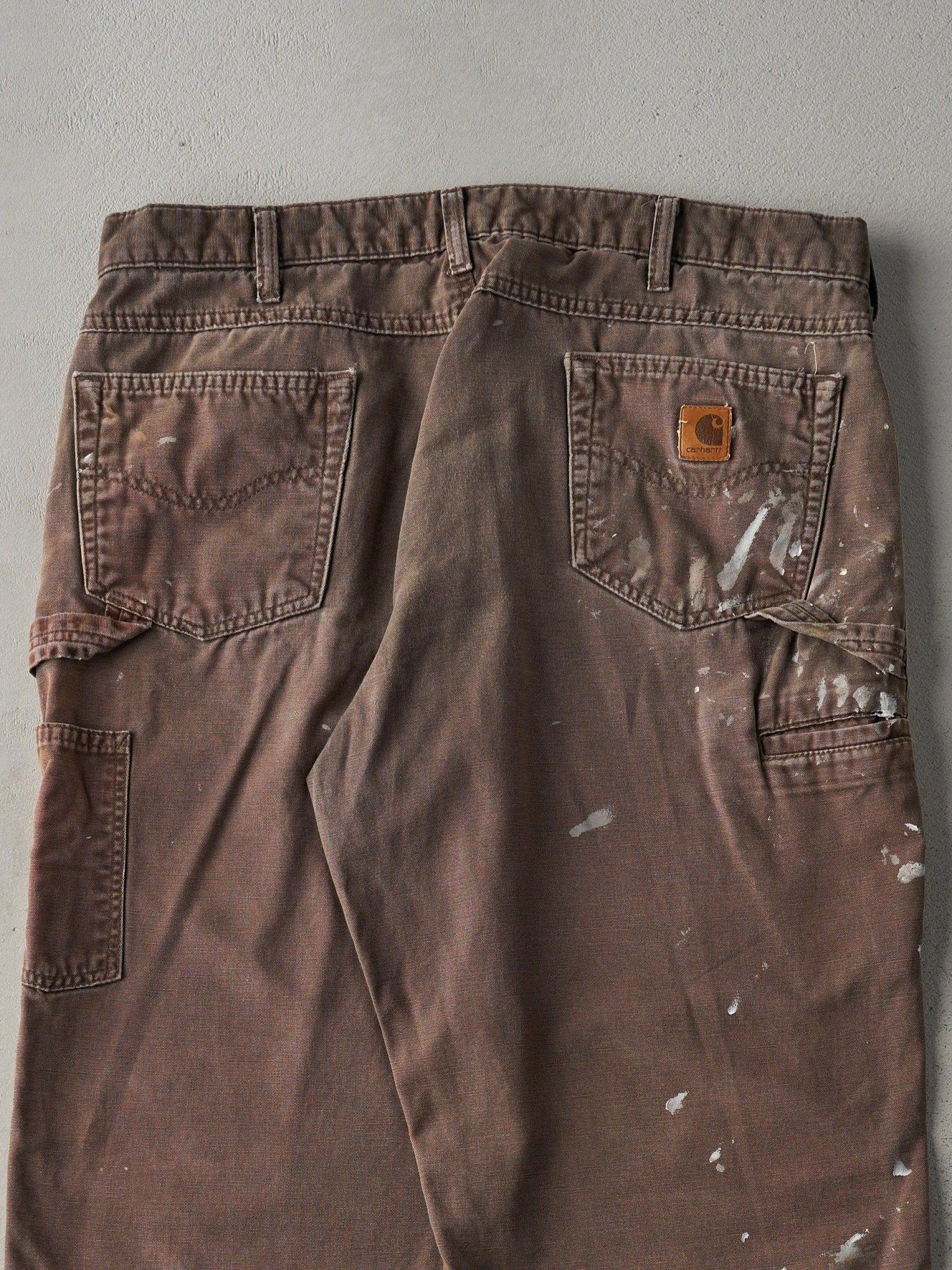 Vintage Y2K Chocolate Brown Carhartt Loose Fit Carpenter Pants (37x30.5)