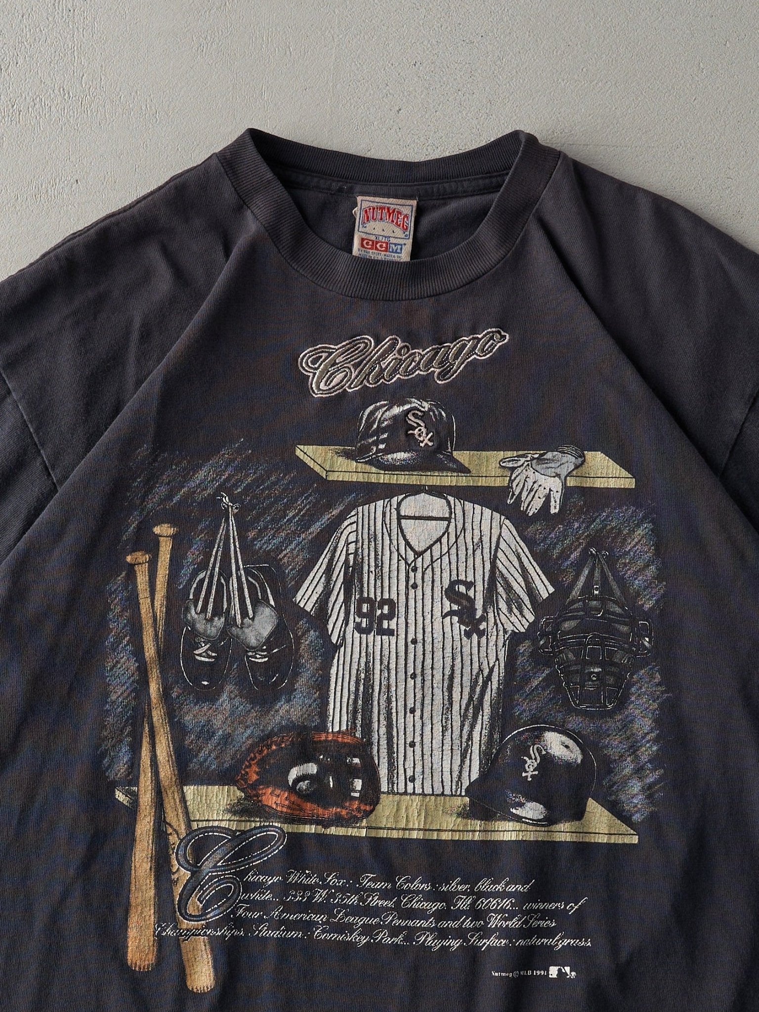 Vintage 91' Black Chicago White Sox Nutmeg Single Stitch Tee (L)