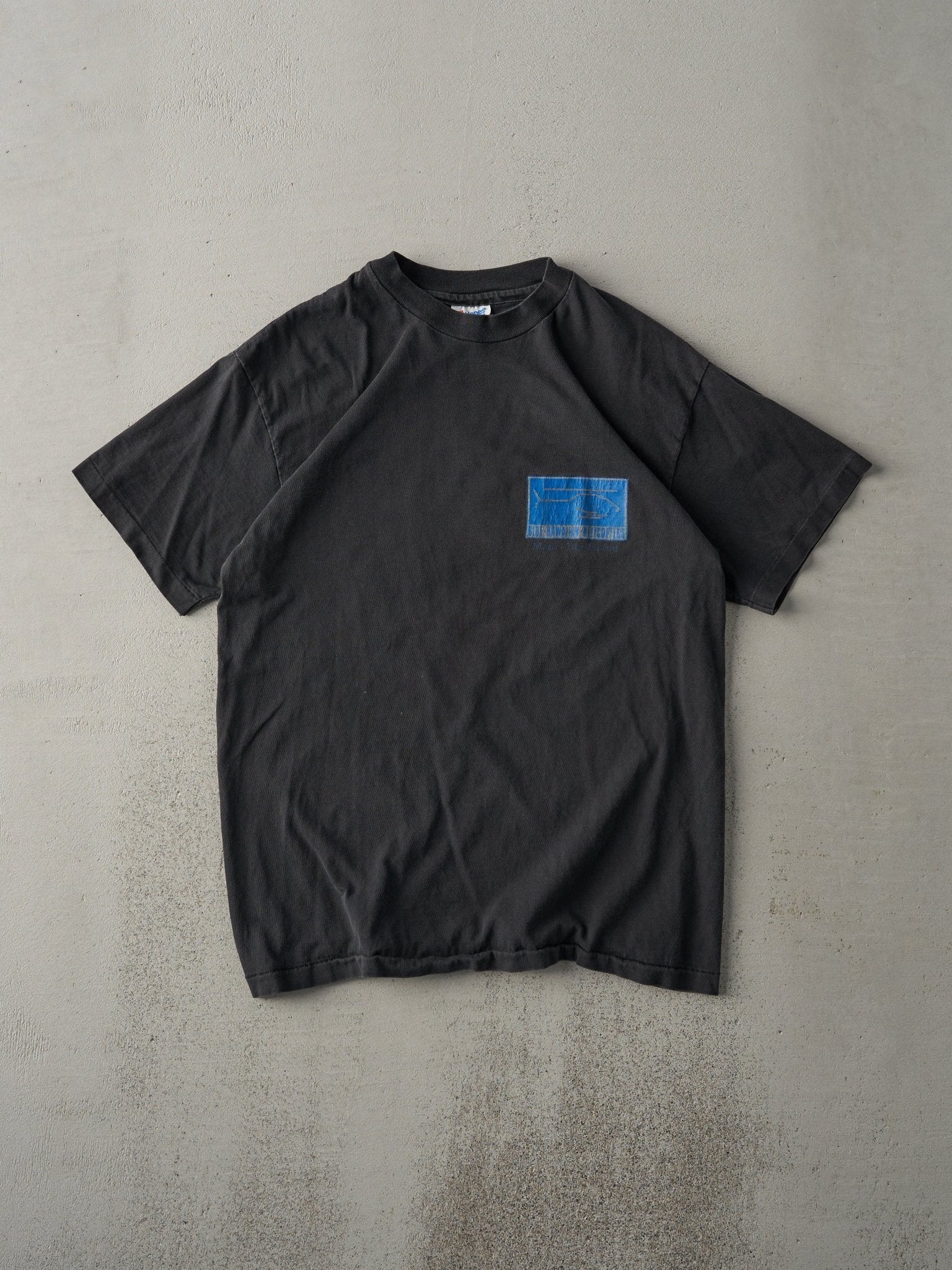 Vintage 90s Black Blue Hawaiian Helicopters Single Stitch Tee (S)