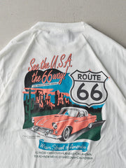 Vintage 90' White Route 66 "Get Your Kicks On" Long Tee (L)