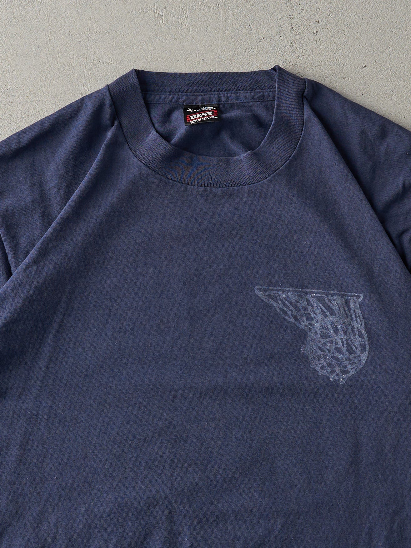 Vintage 90s Navy Boone Basketball "Nothing But Net" Single Stitch Tee (M)