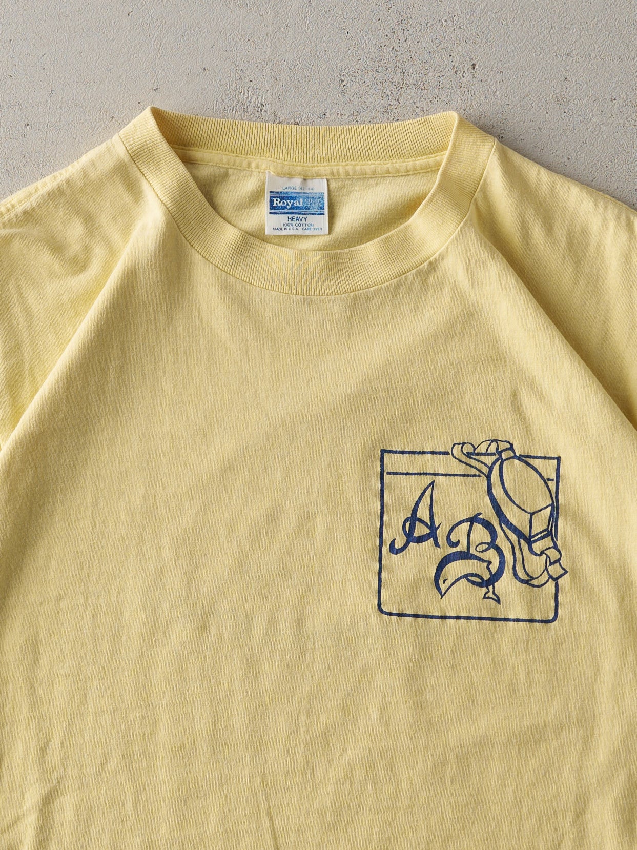 Vintage 87' Yellow Girls Swimming Championship Single Stitch Tee (M)