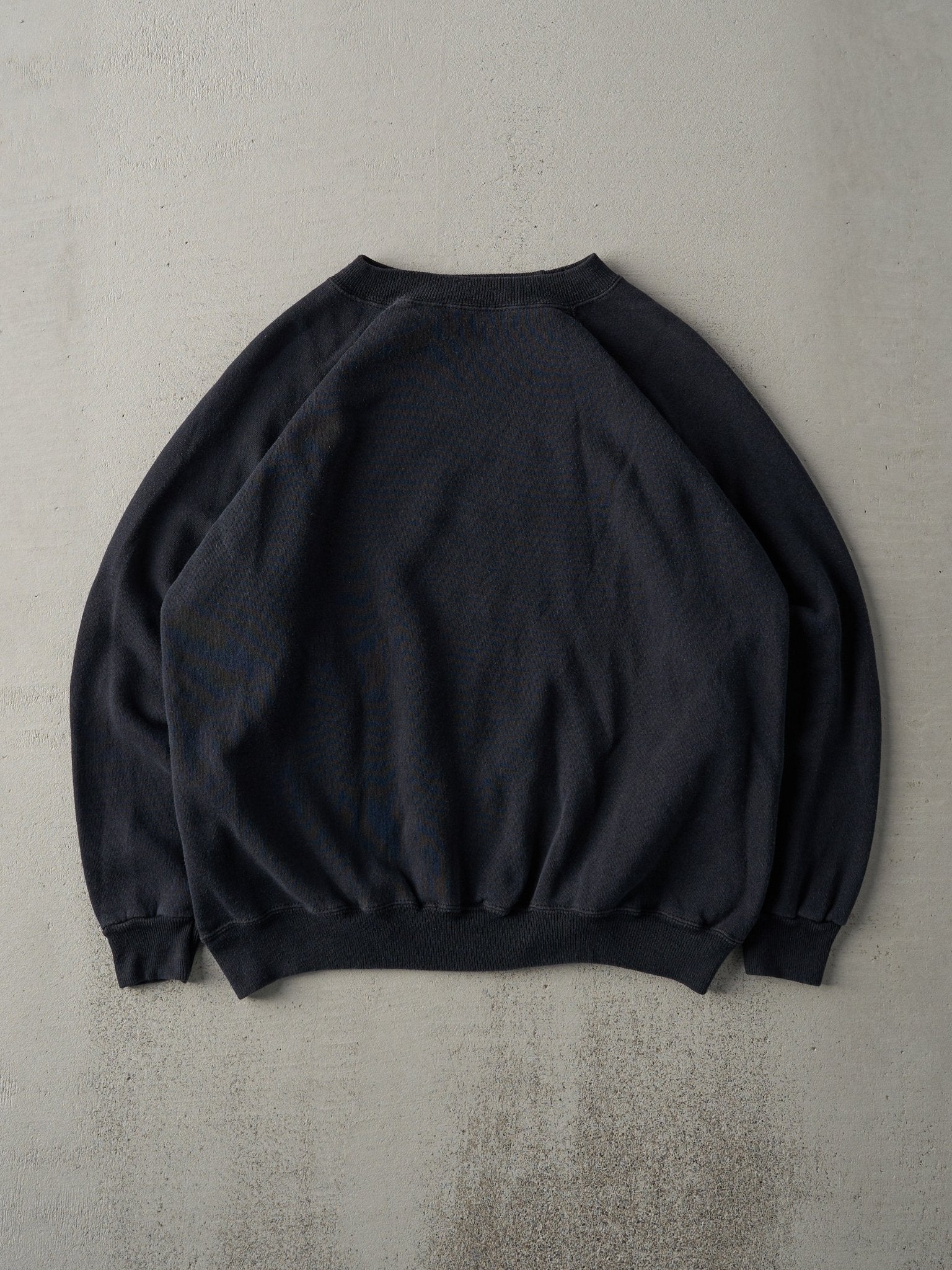 Vintage 80s Black Hanes Blank Boxy Crewneck (M)