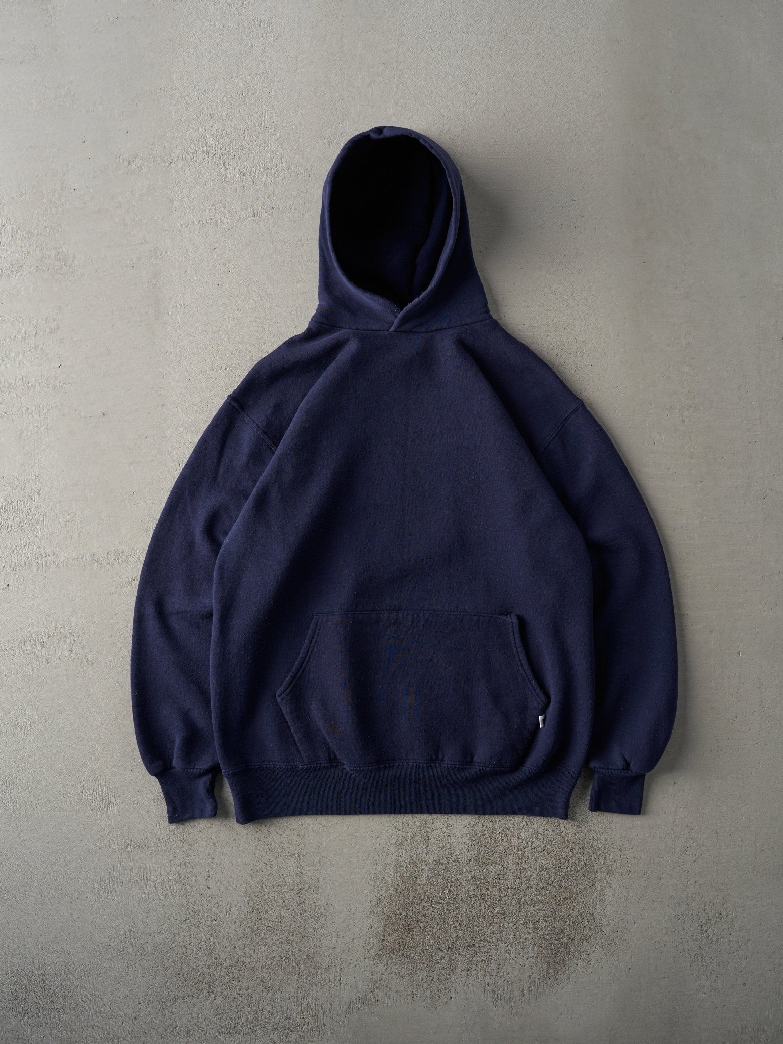 Vintage 90s Navy Blue Blank Russell Athletics Hoodie (M)