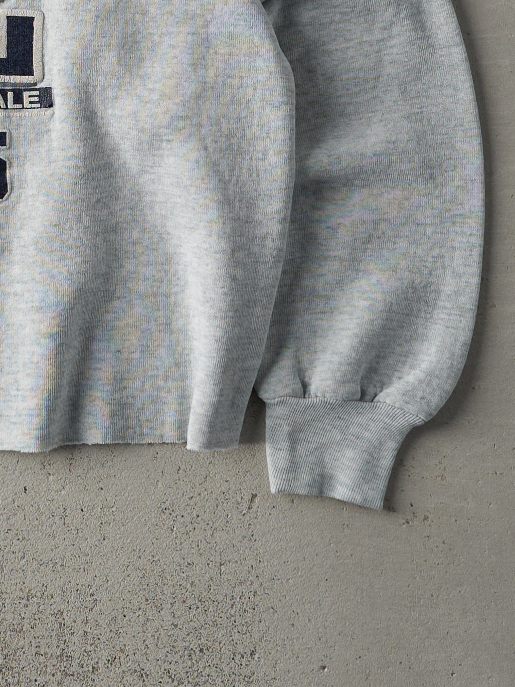 Vintage 80s Heather Grey Yale Cropped Crewneck (M)