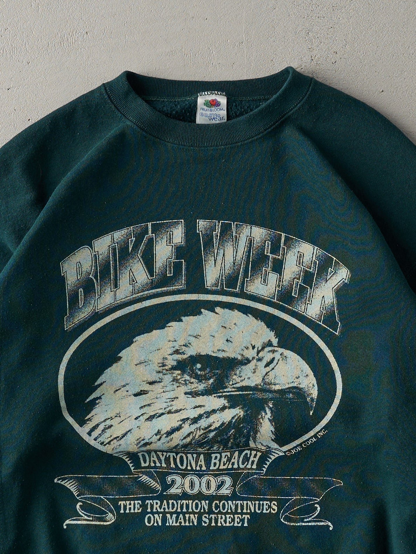 Vintage 02' Forest Green Bike Week Boxy Crewneck (L)