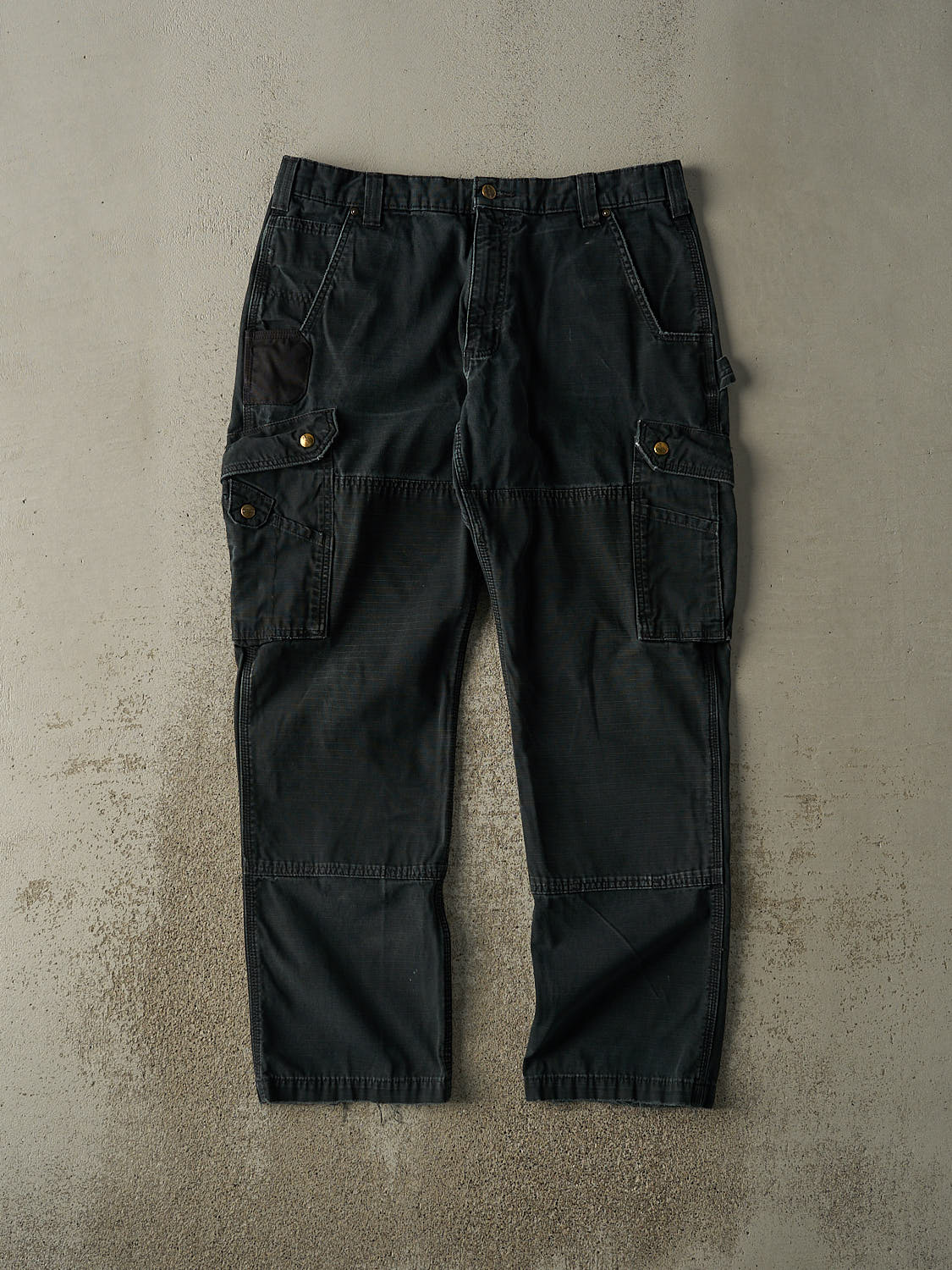 Vintage Y2K Faded Black Carhartt Double Knee Utility Pants (35.5x31.5)