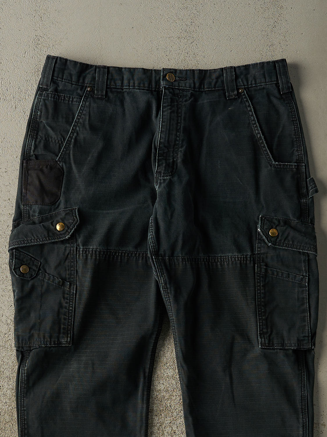 Vintage Y2K Faded Black Carhartt Double Knee Utility Pants (35.5x31.5)
