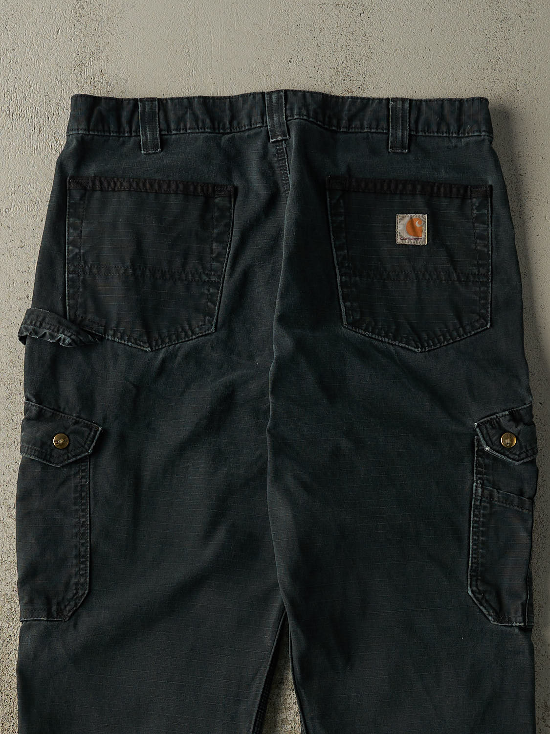Vintage Y2K Faded Black Carhartt Double Knee Utility Pants (35.5x31.5)