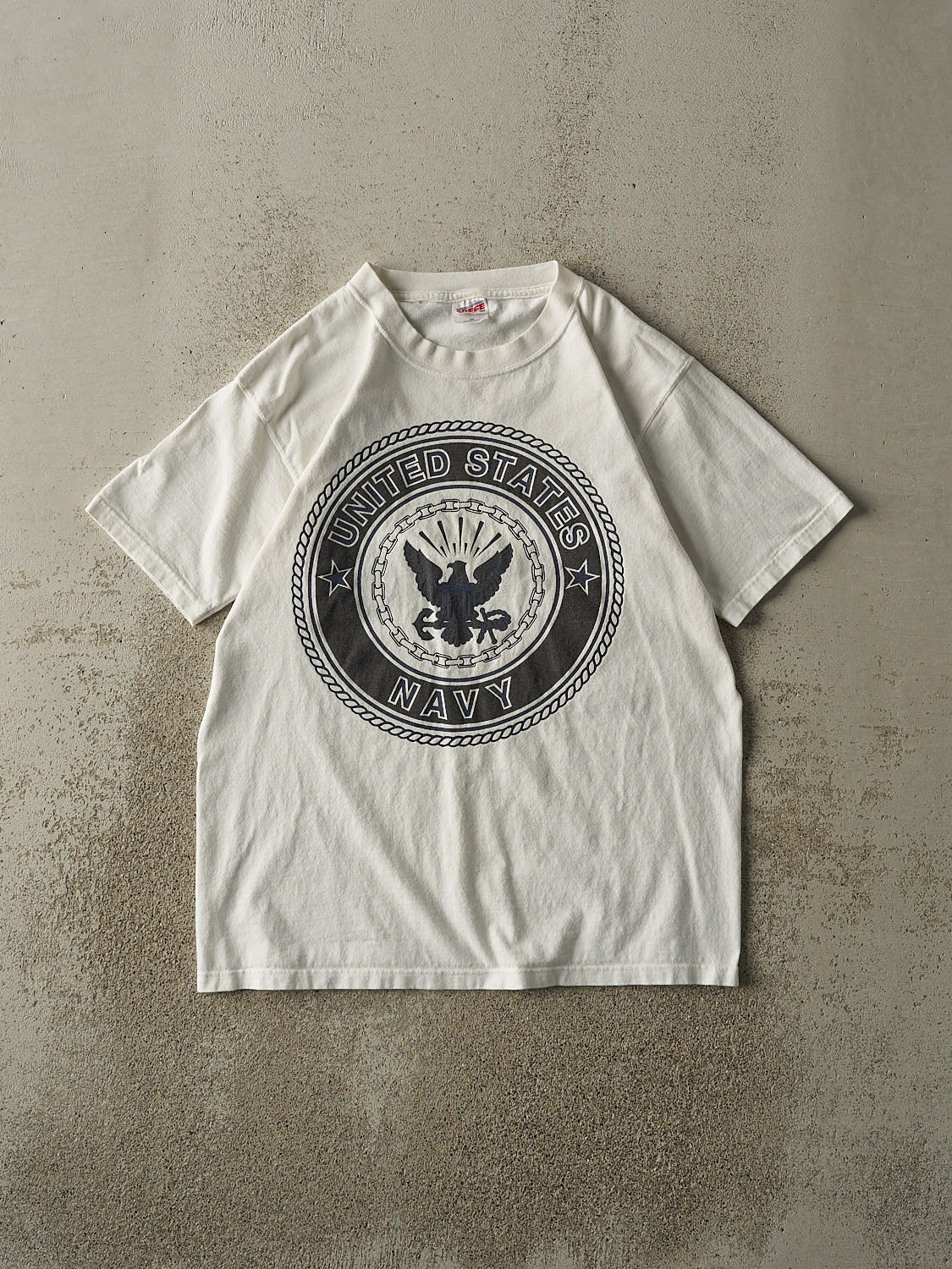 Vintage 90s White United States Navy Tee (M/L)