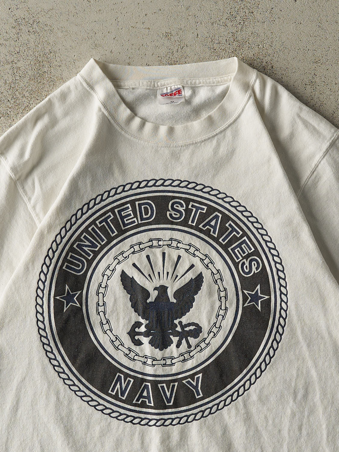 Vintage 90s White United States Navy Tee (M/L)