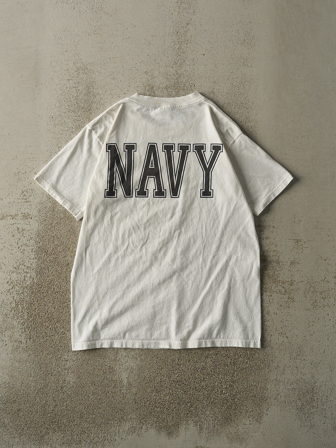 Vintage 90s White United States Navy Tee (M/L)