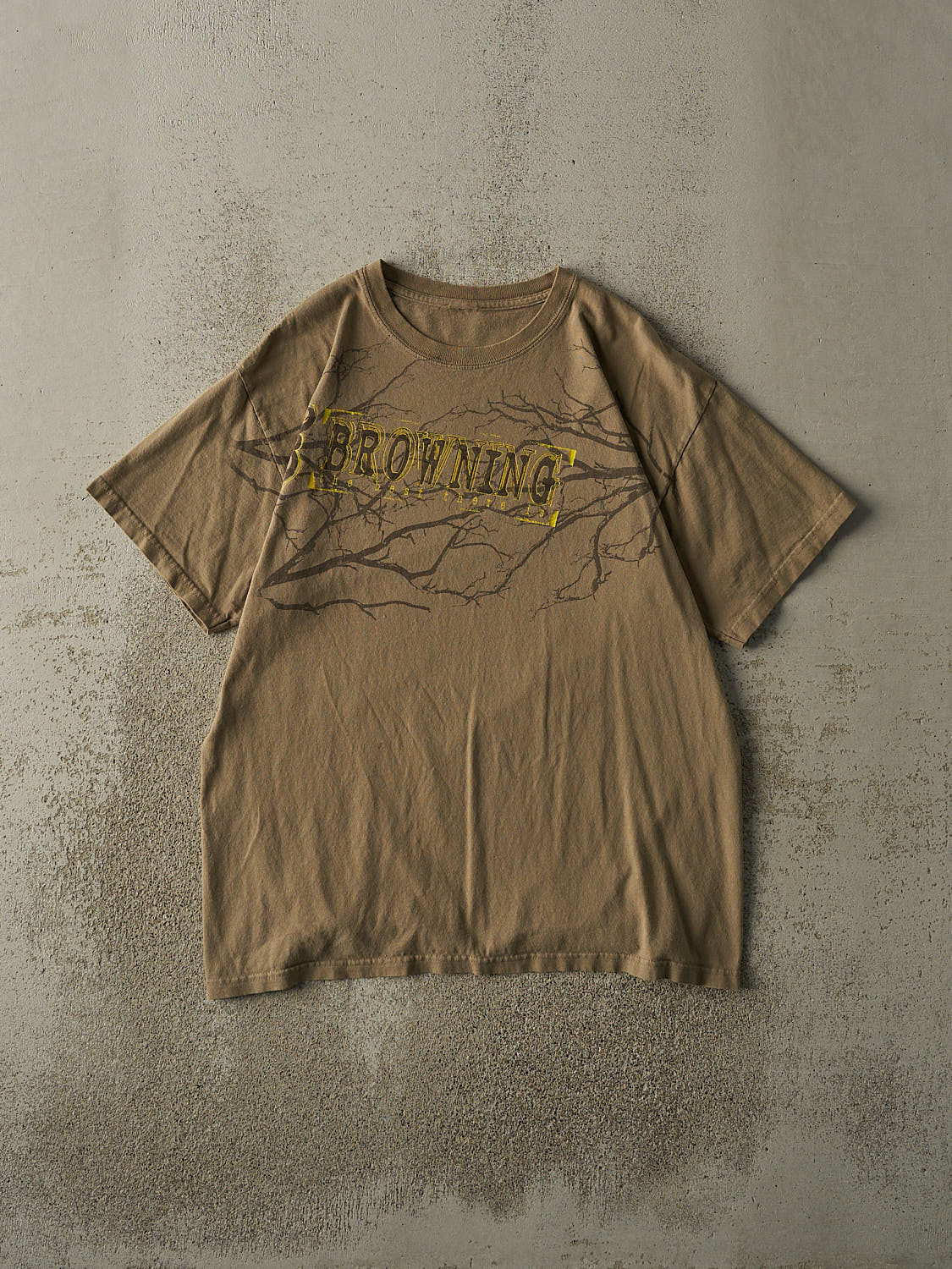 Vintage Y2K Beige Browning Logo Tee (L)
