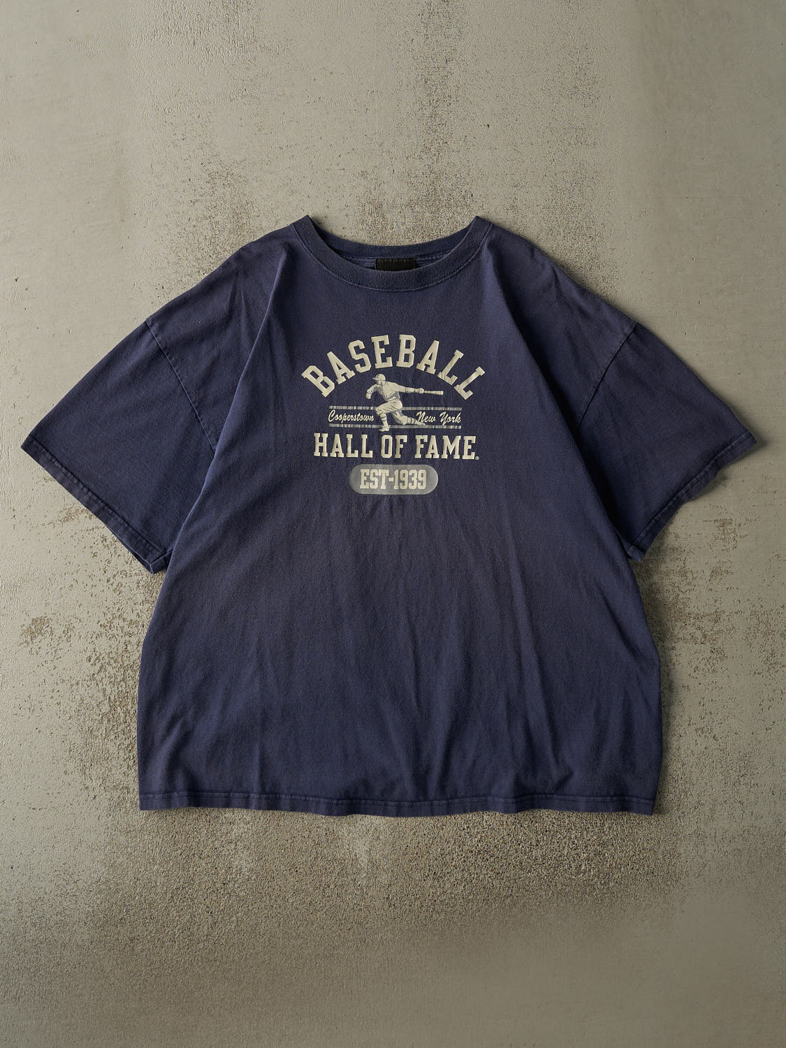 Vintage Y2K Navy Blue Cooperstown Baseball Hall Of Fame Tee (XL/XXL)