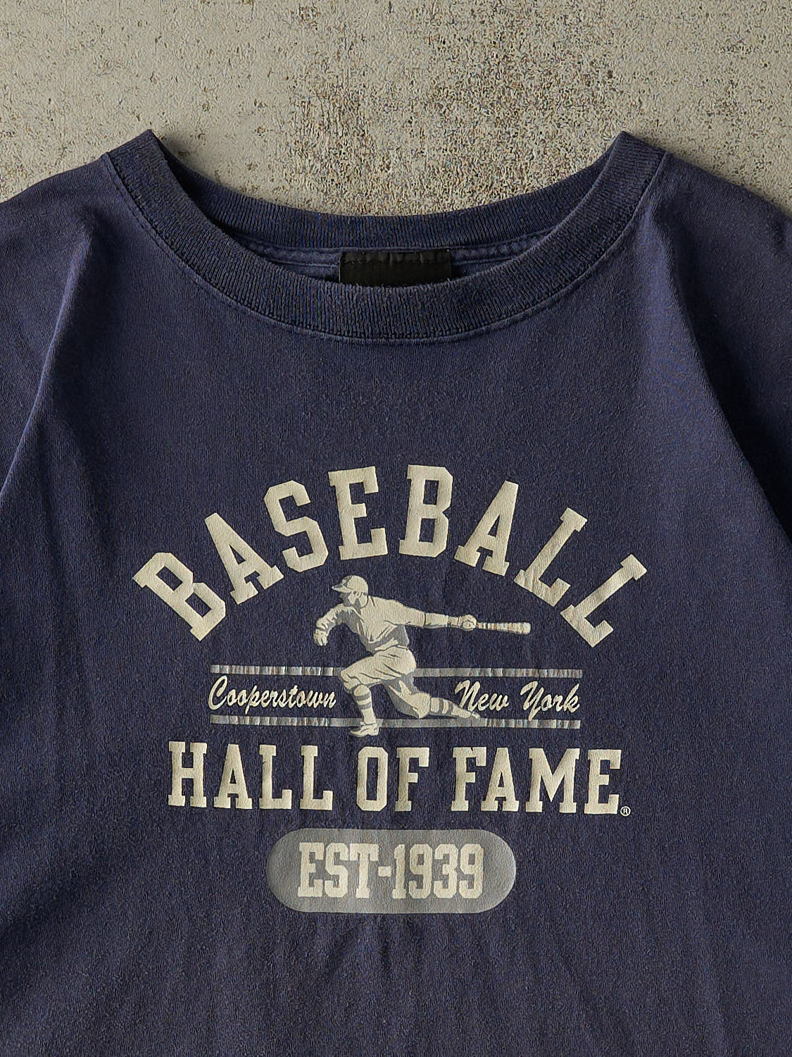 Vintage Y2K Navy Blue Cooperstown Baseball Hall Of Fame Tee (XL/XXL)