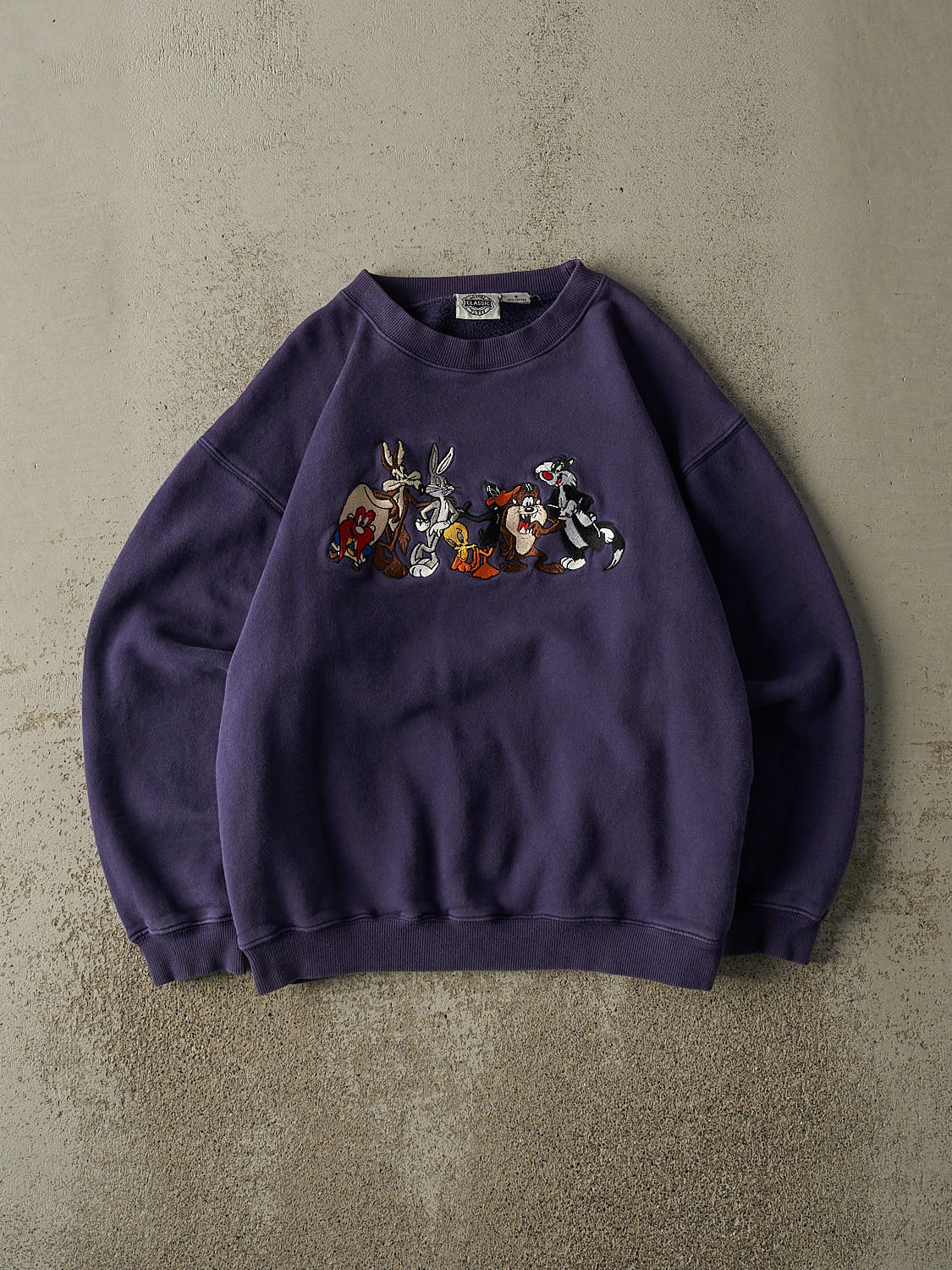 Vintage 95' Purple Looney Tunes Embroidered Crewneck (S/M)