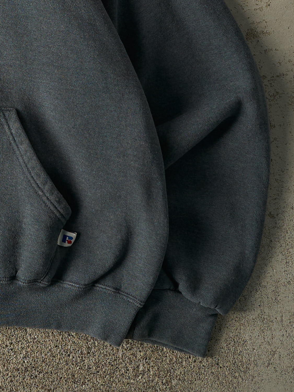 Vintage 90s Steel Blue Russell Athletic Boxy Hoodie (L)