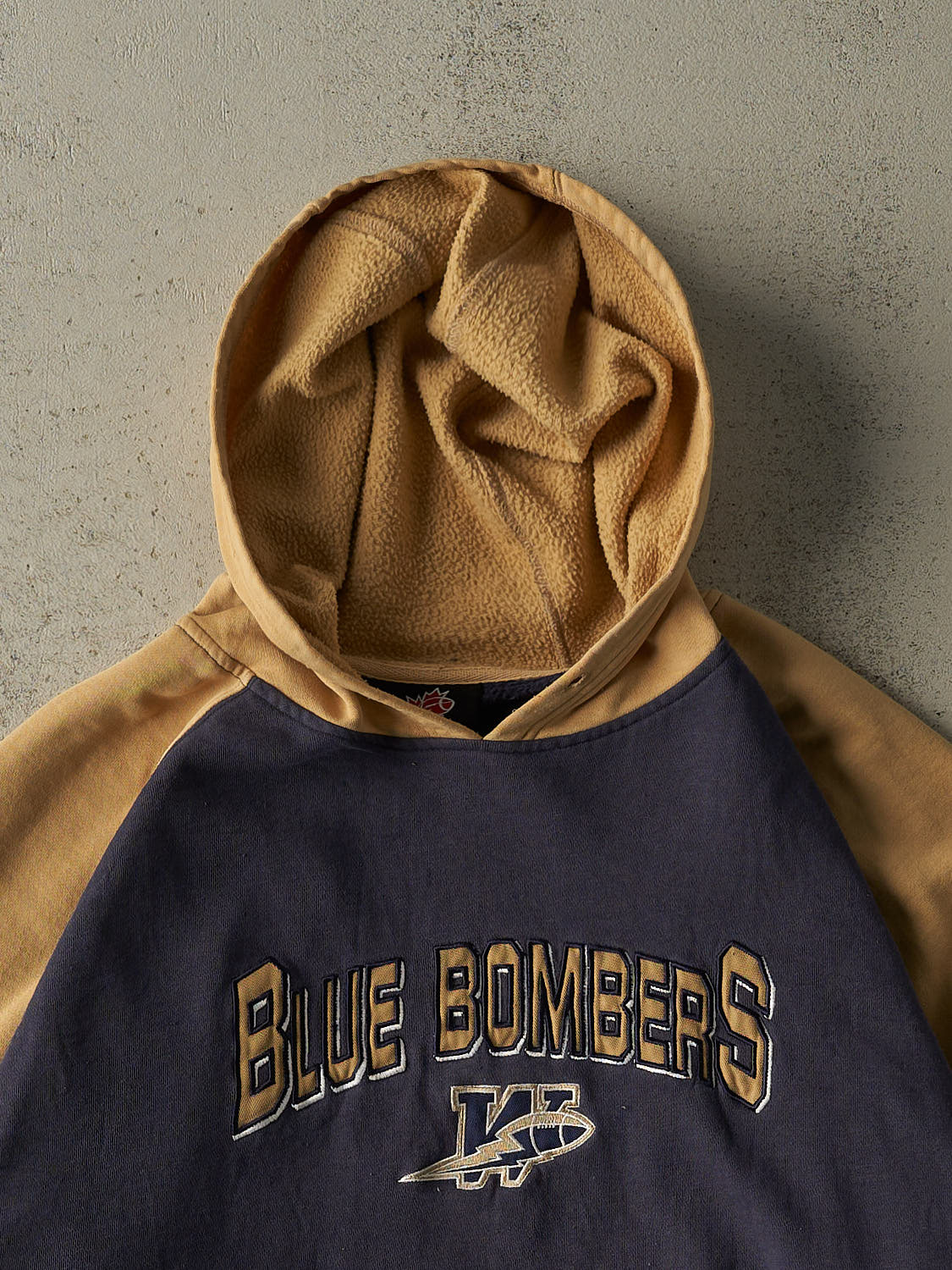 Vintage Y2K Navy Blue & Beige Winnipeg Blue Bombers Hoodie (XXL)
