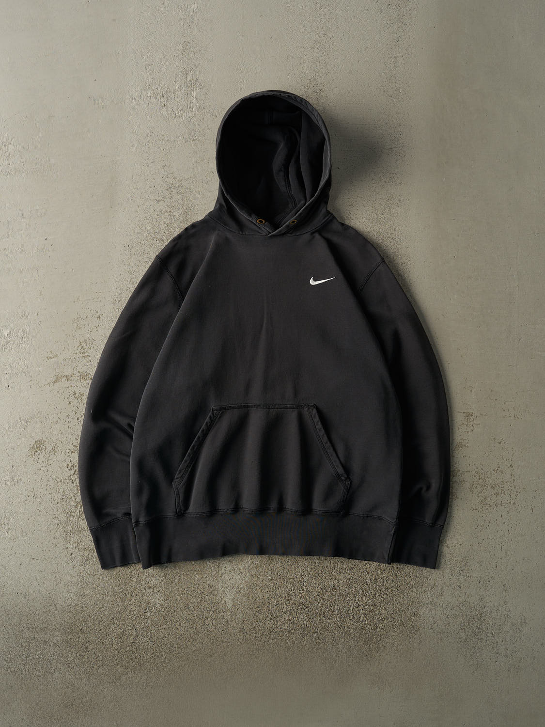 Vintage Y2K Faded Black Nike Embroidered Swoosh Hoodie (XL)