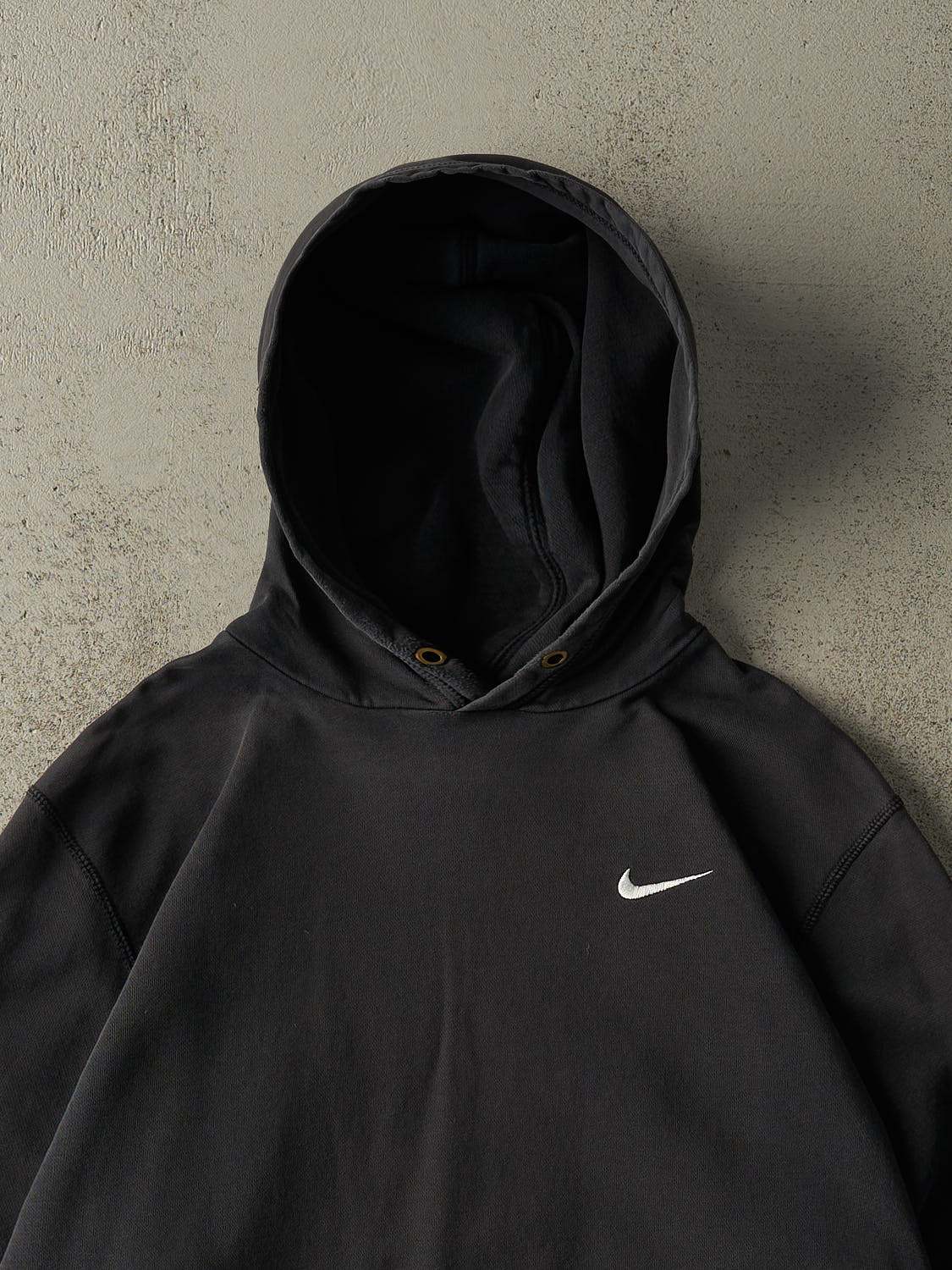 Vintage Y2K Faded Black Nike Embroidered Swoosh Hoodie (XL)
