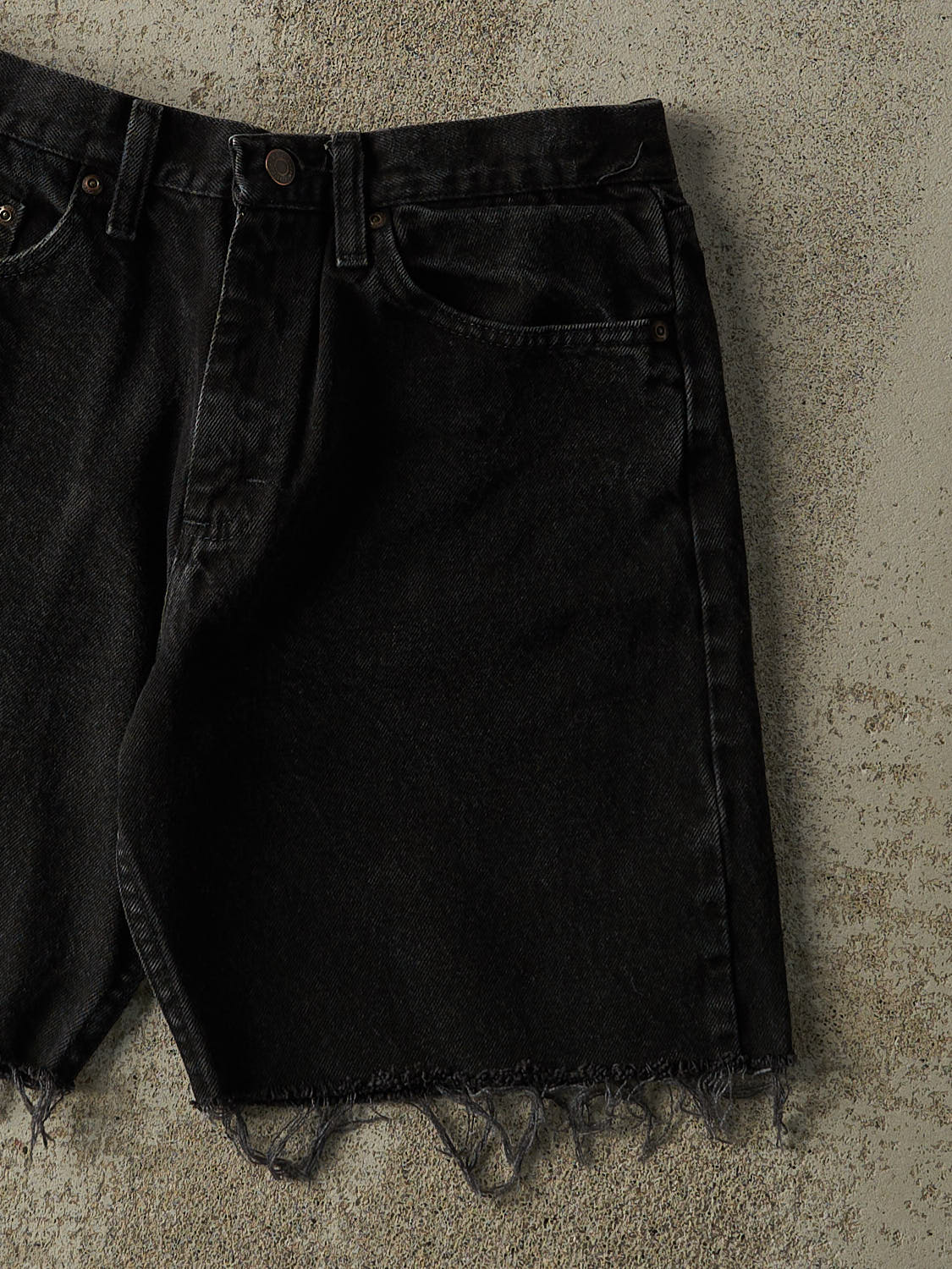 Vintage 90s Black Wrangler Cut Off Denim Shorts (31x8)