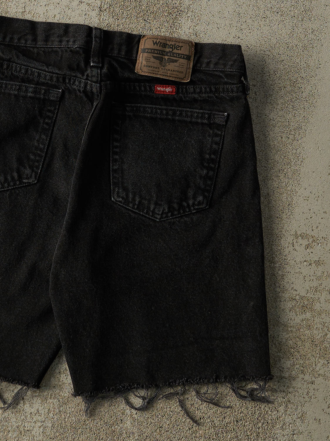 Vintage 90s Black Wrangler Cut Off Denim Shorts (31x8)