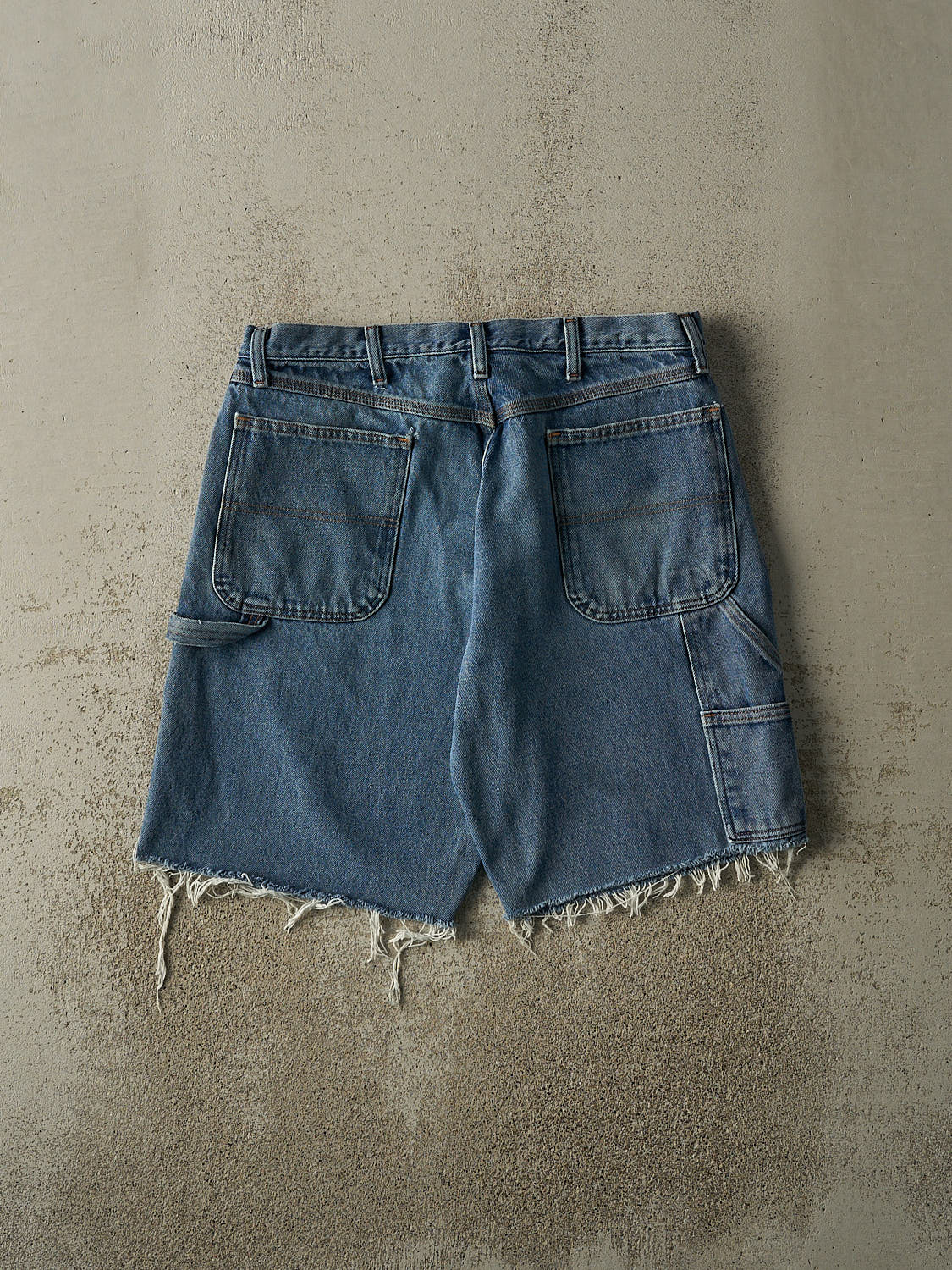 Vintage 90s Mid Wash Rustler Carpenter Cut Off Jean Shorts (35x10)