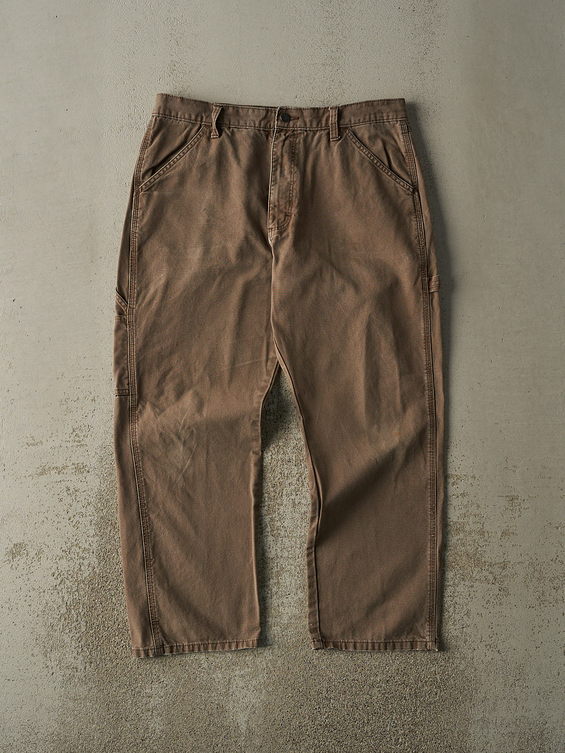 Vintage 90s Faded Brown Rustler Carpenter Work Pants (34x28.5)