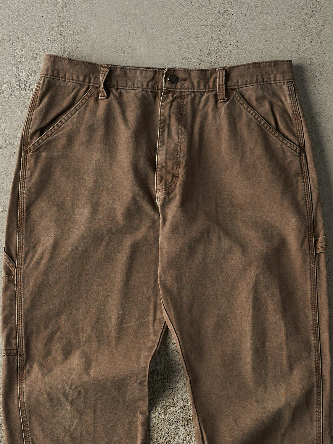 Vintage 90s Faded Brown Rustler Carpenter Work Pants (34x28.5)