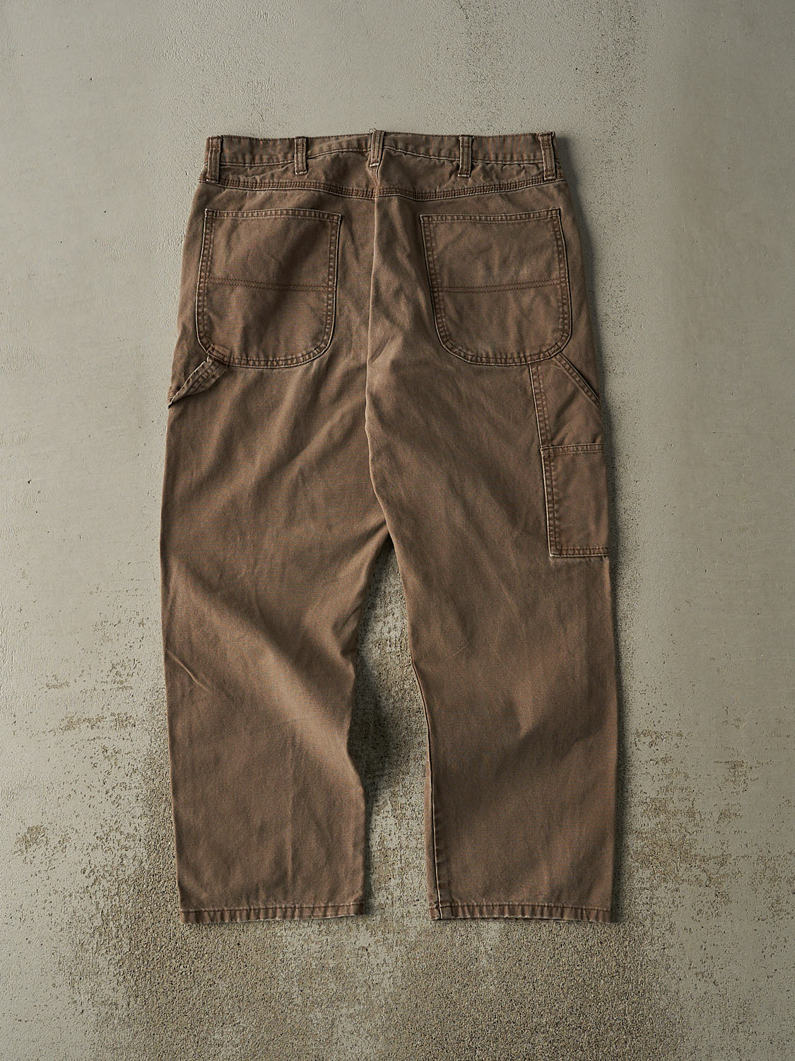 Vintage 90s Faded Brown Rustler Carpenter Work Pants (34x28.5)