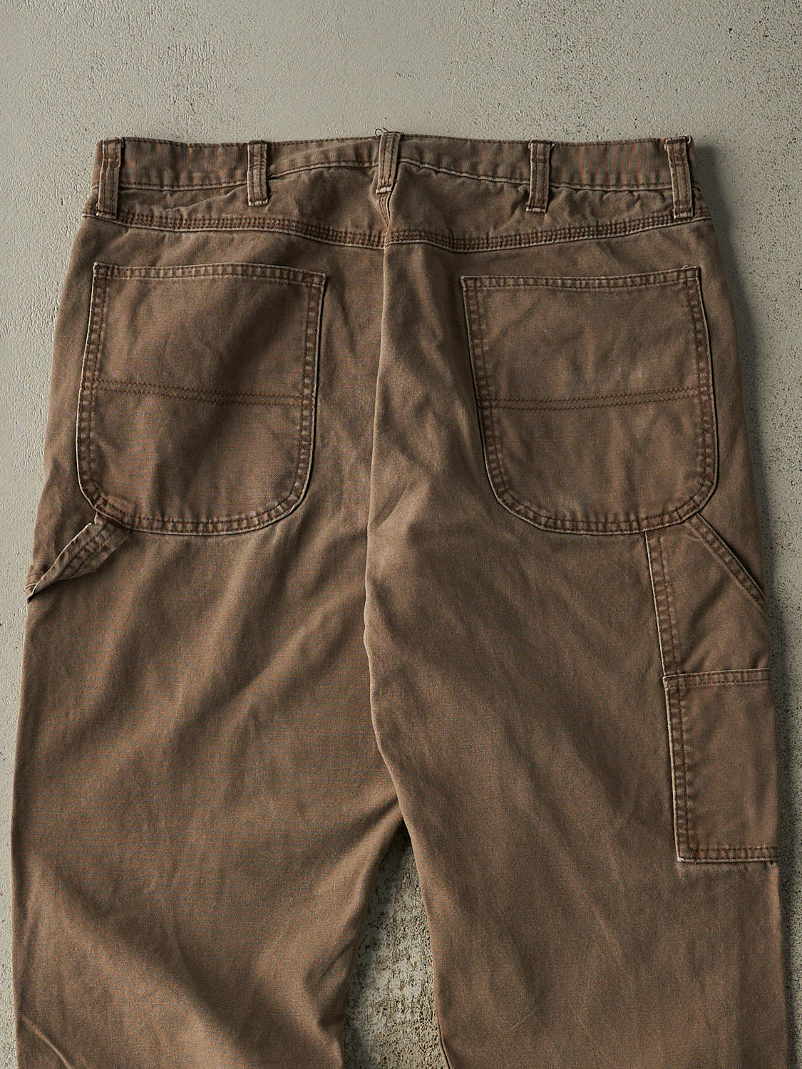 Vintage 90s Faded Brown Rustler Carpenter Work Pants (34x28.5)