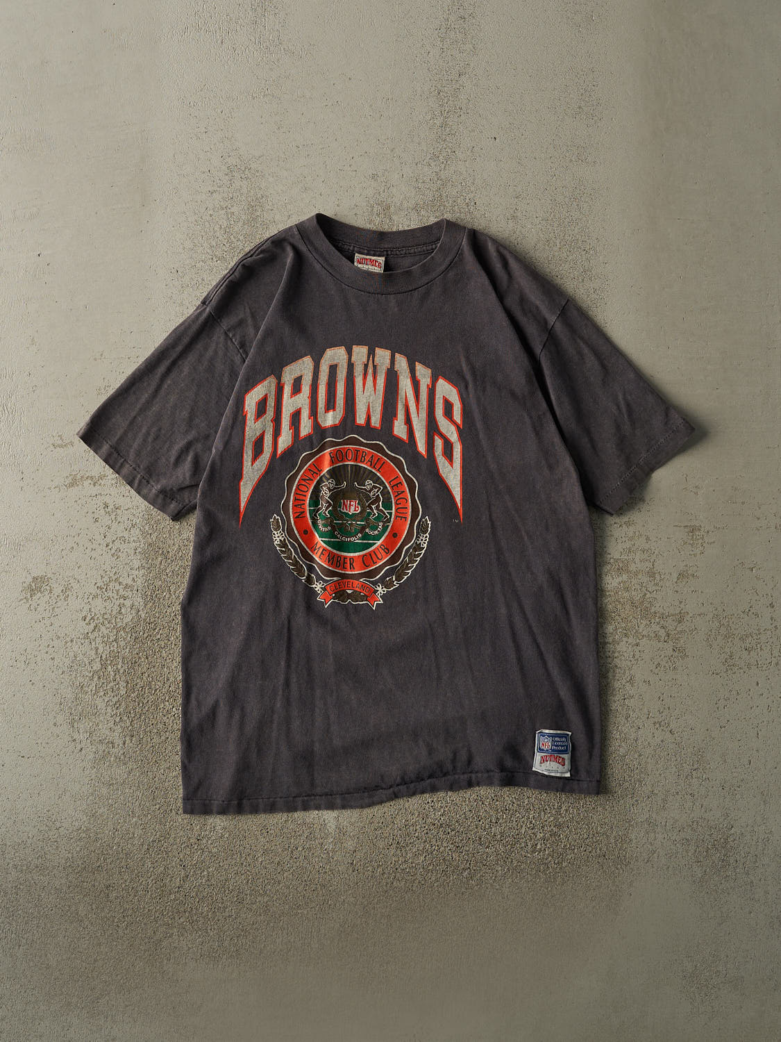 Vintage 90s Faded Black Cleveland Browns Single Stitch Tee (L/XL)