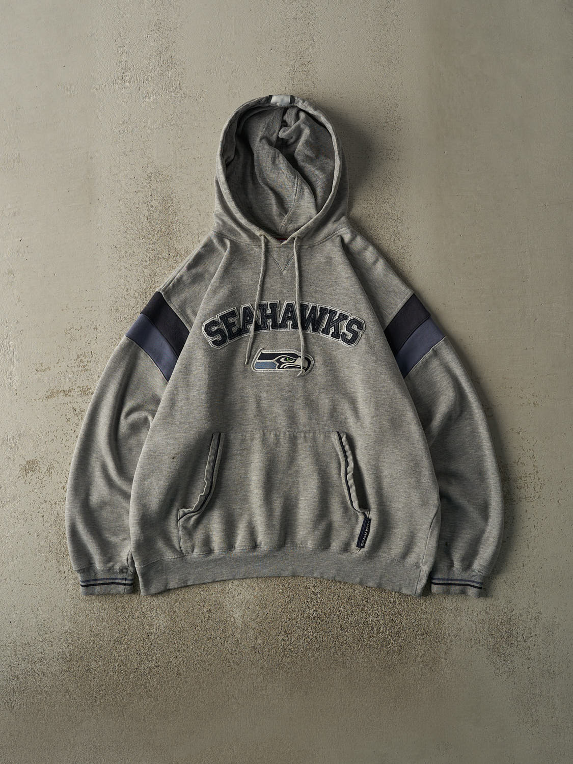 Vintage Y2K Grey Seattle Seahawks Embroidered Hoodie (XL)