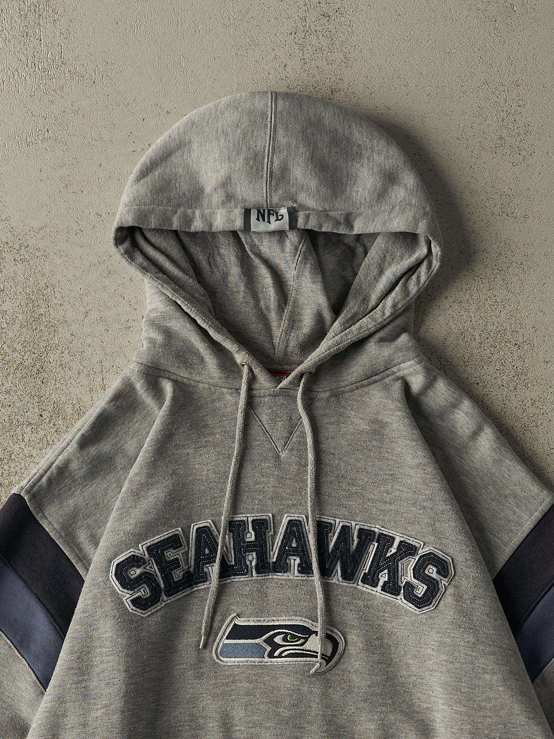 Vintage Y2K Grey Seattle Seahawks Embroidered Hoodie (XL)
