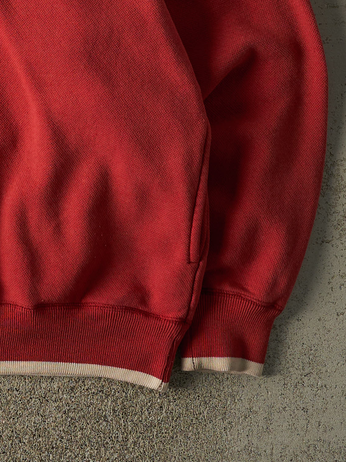 Vintage 90s Burgundy San Francisco 49ers Embroidered Quarter Zip Sweater (XL)