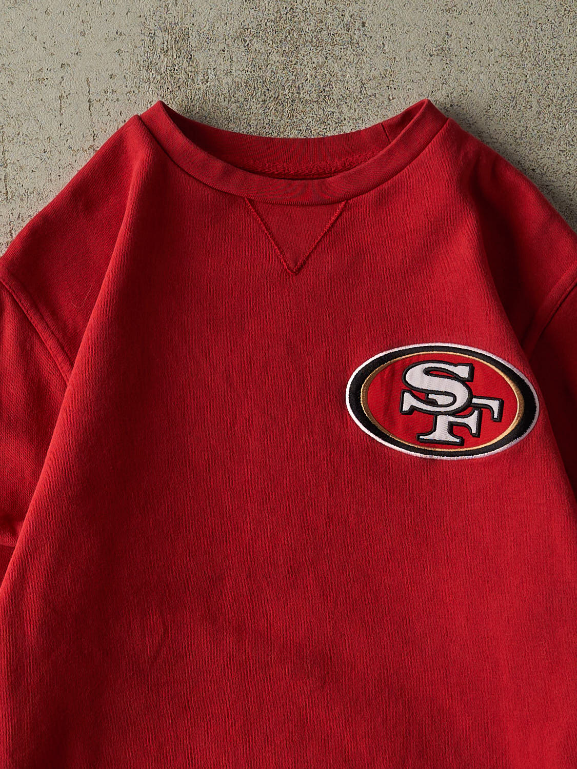 Vintage Y2K Red San Francisco 49ers Embroidered Crewneck (S)