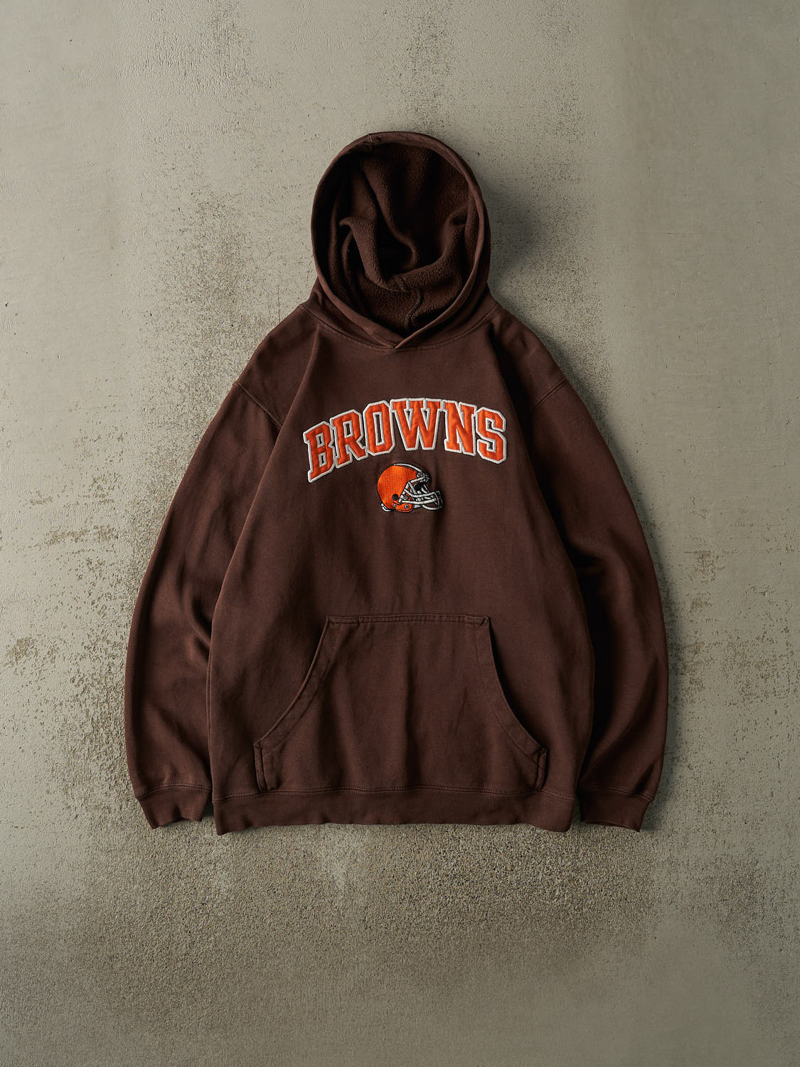 Vintage Y2K Brown Cleveland Browns Embroidered Hoodie (S/M)