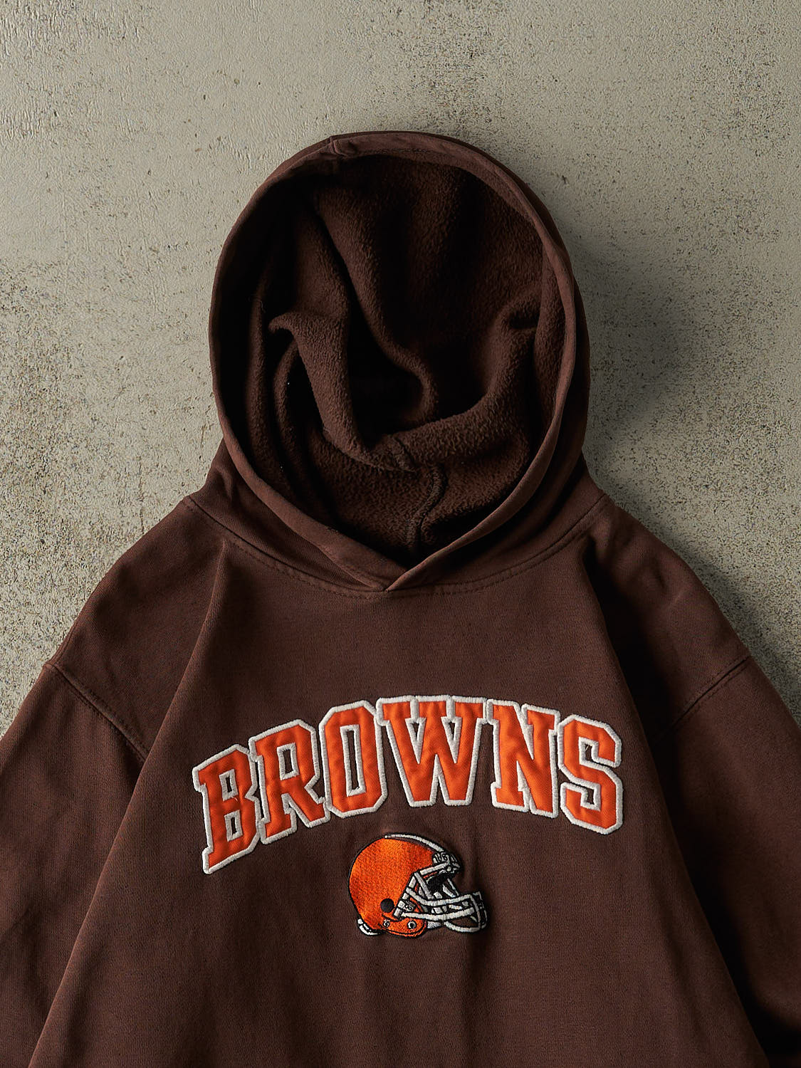 Vintage Y2K Brown Cleveland Browns Embroidered Hoodie (S/M)