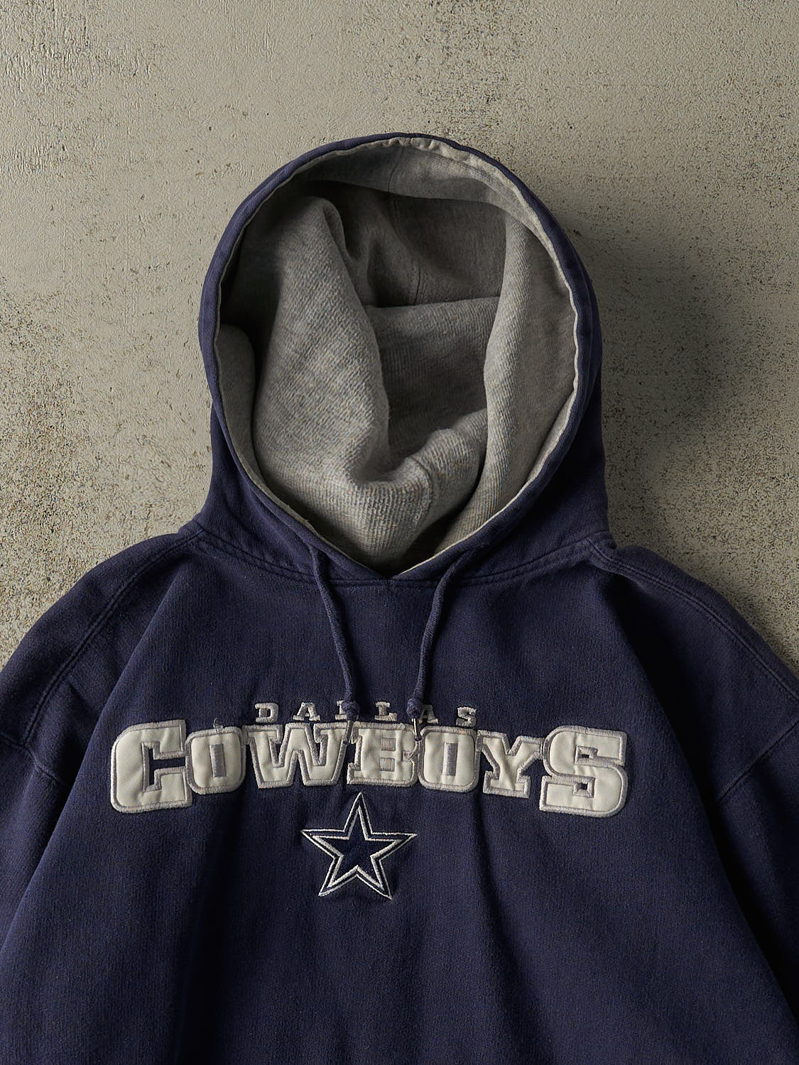 Vintage 90s Navy Blue Dallas Cowboys Embroidered Hoodie (S/M)