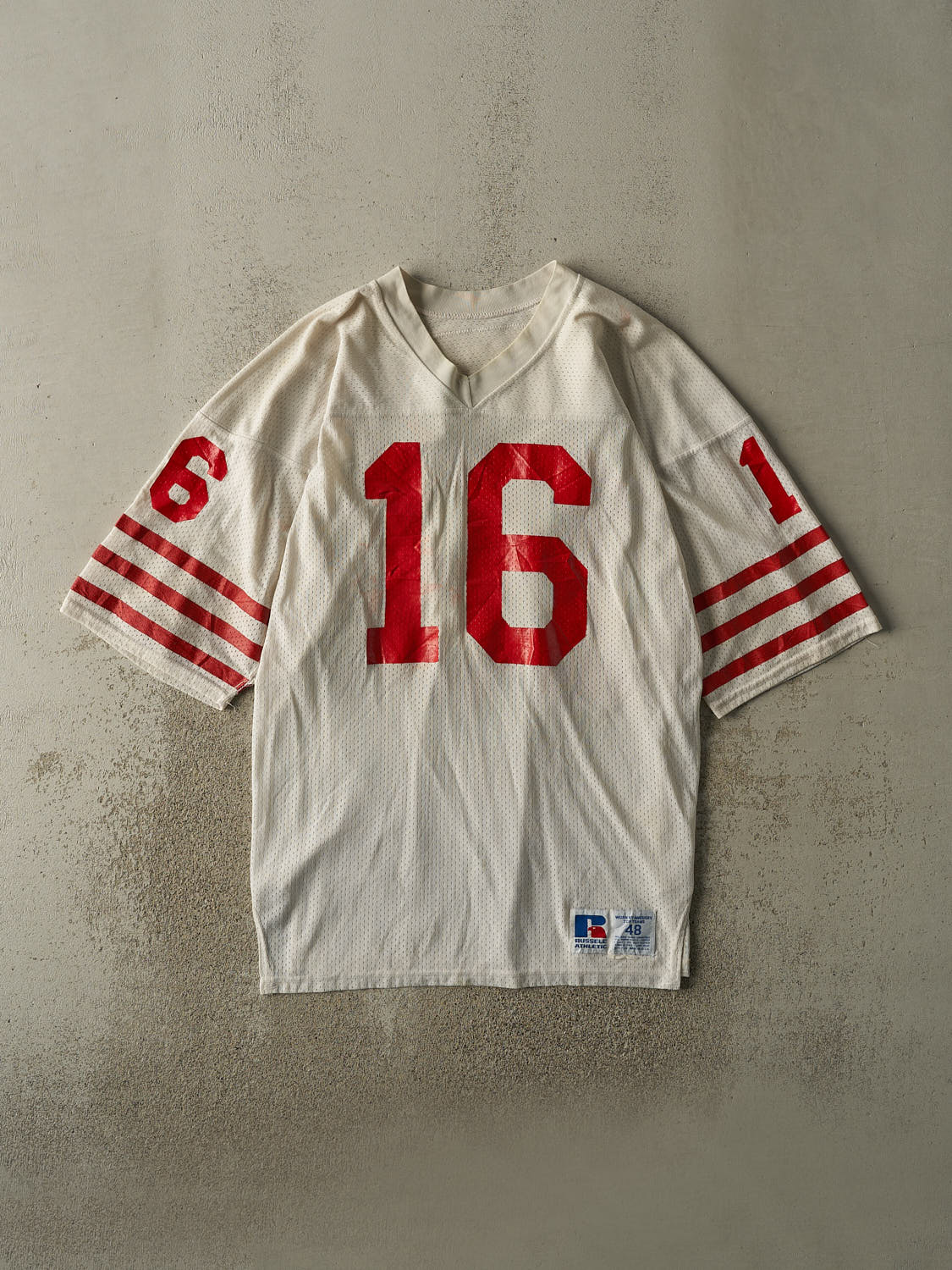 Vintage 90s White San Francisco 49ers Joe Montana #16 Russell Athletic Jersey (XL/XXL)