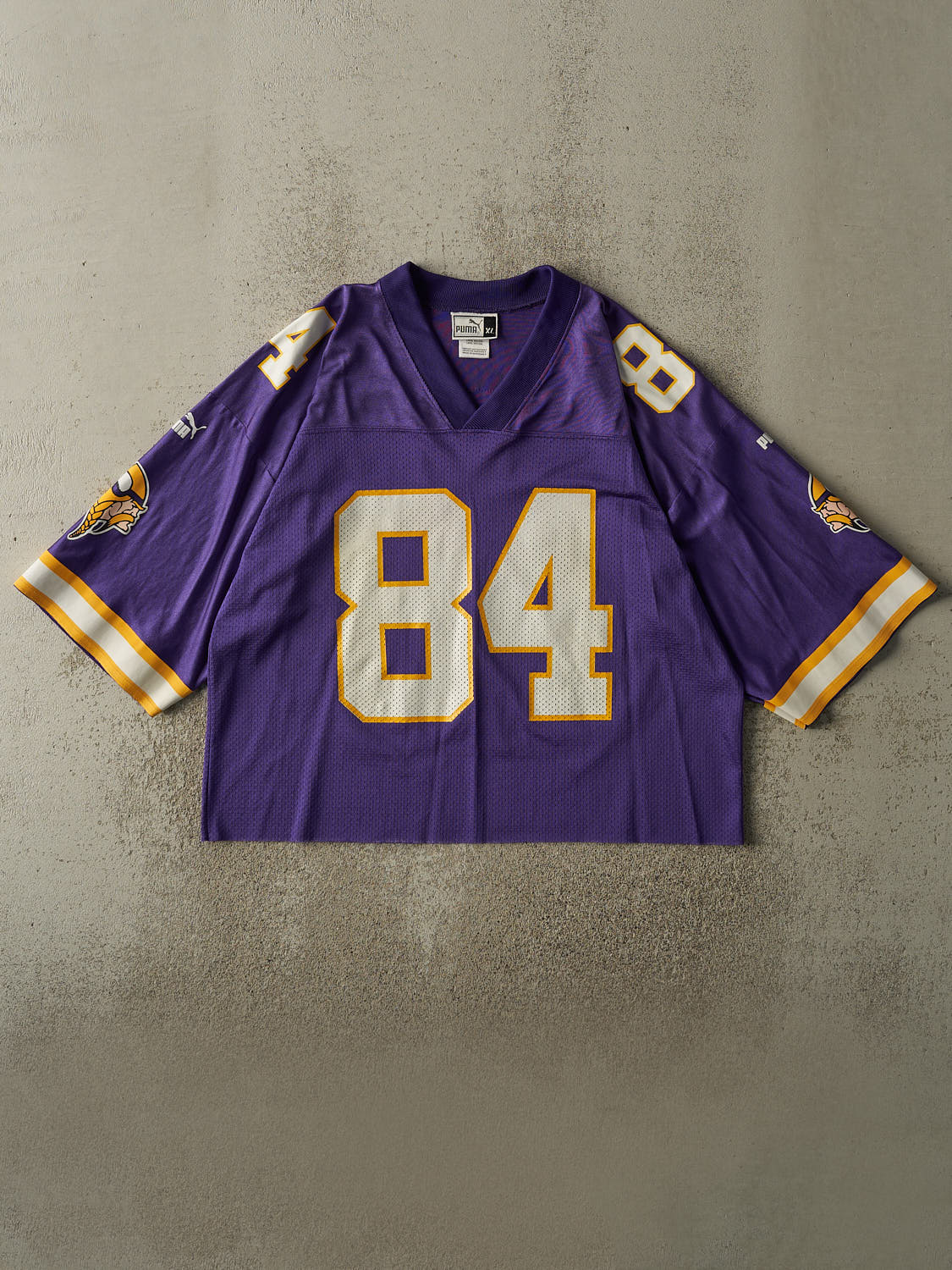 Vintage Y2K Purple Minnesota Vikings Randy Moss #84 Cropped Boxy Jersey (L/XL)
