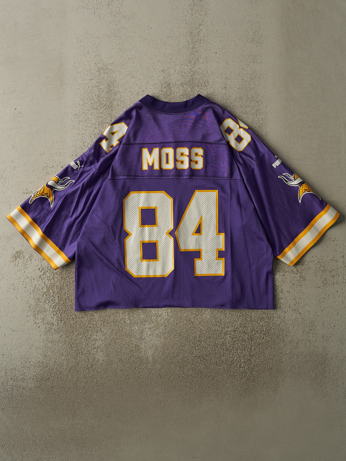 Vintage Y2K Purple Minnesota Vikings Randy Moss #84 Cropped Boxy Jersey (L/XL)