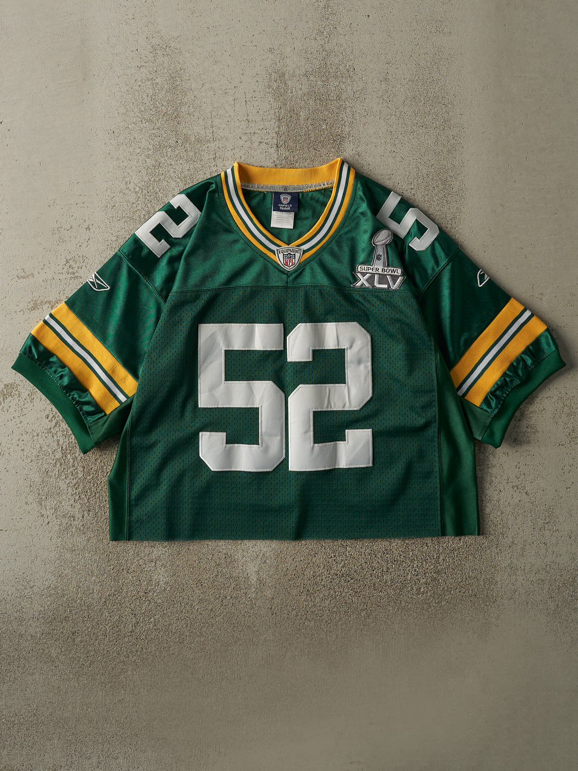 Vintage Y2K Green Green Bay Packers Clay Matthews #52 Cropped Boxy Jersey (M)