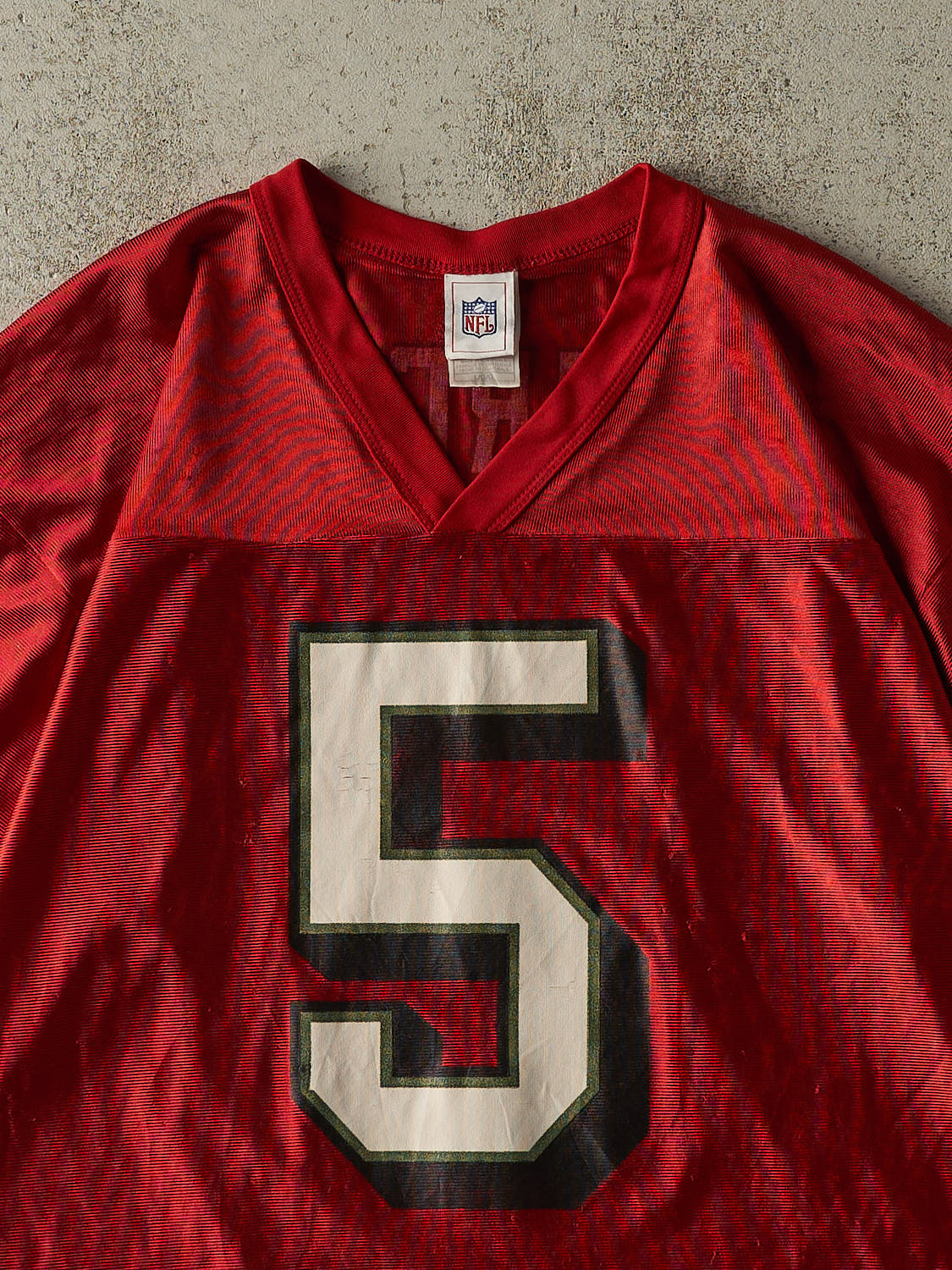 Vintage 90s Burgundy San Francisco 49ers Jeff Garcia #5 Cropped Jersey (M)