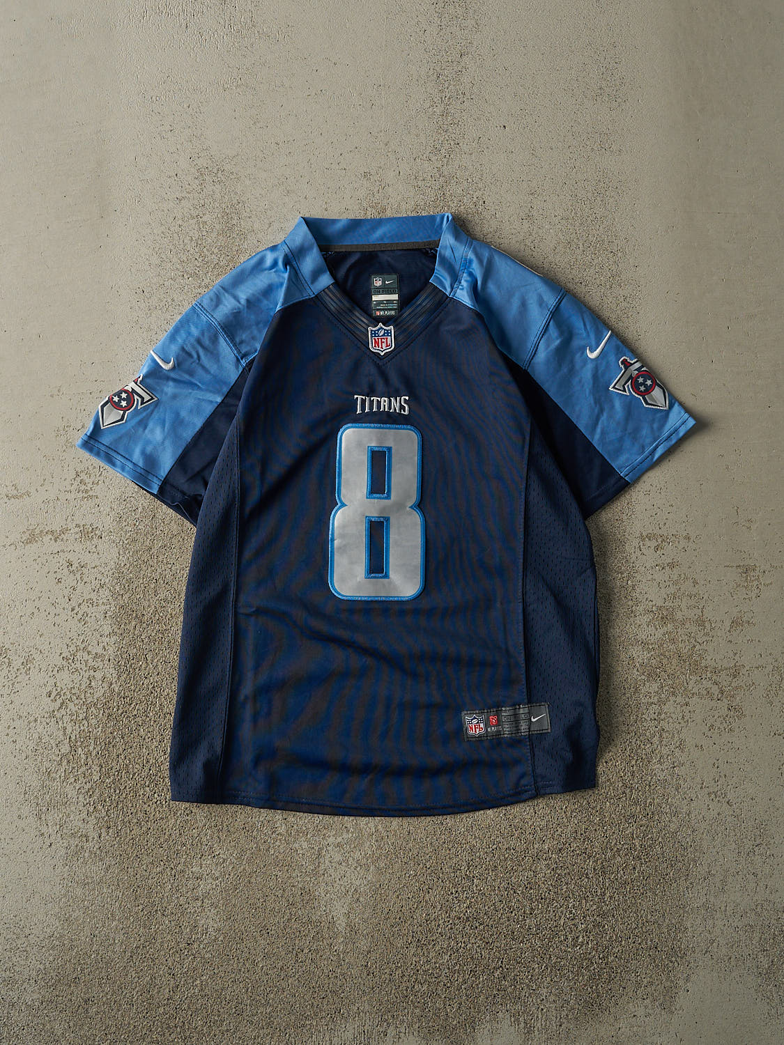 Vintage Y2K Navy Blue Tennesee Titans Marcus Mariota #8 Jersey (S)